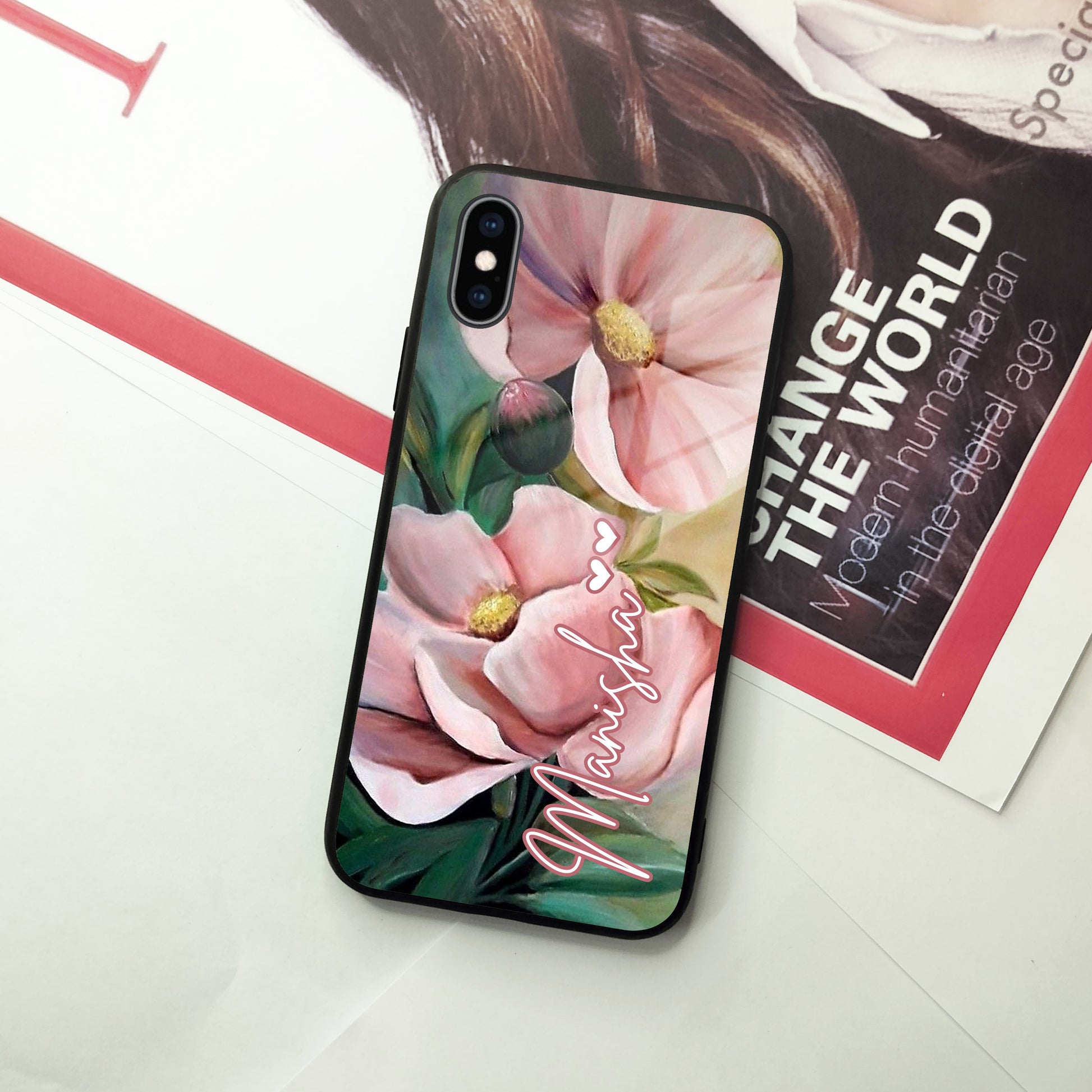 Paint Floral Poster Glass Case Cover For iPhone ShopOnCliQ