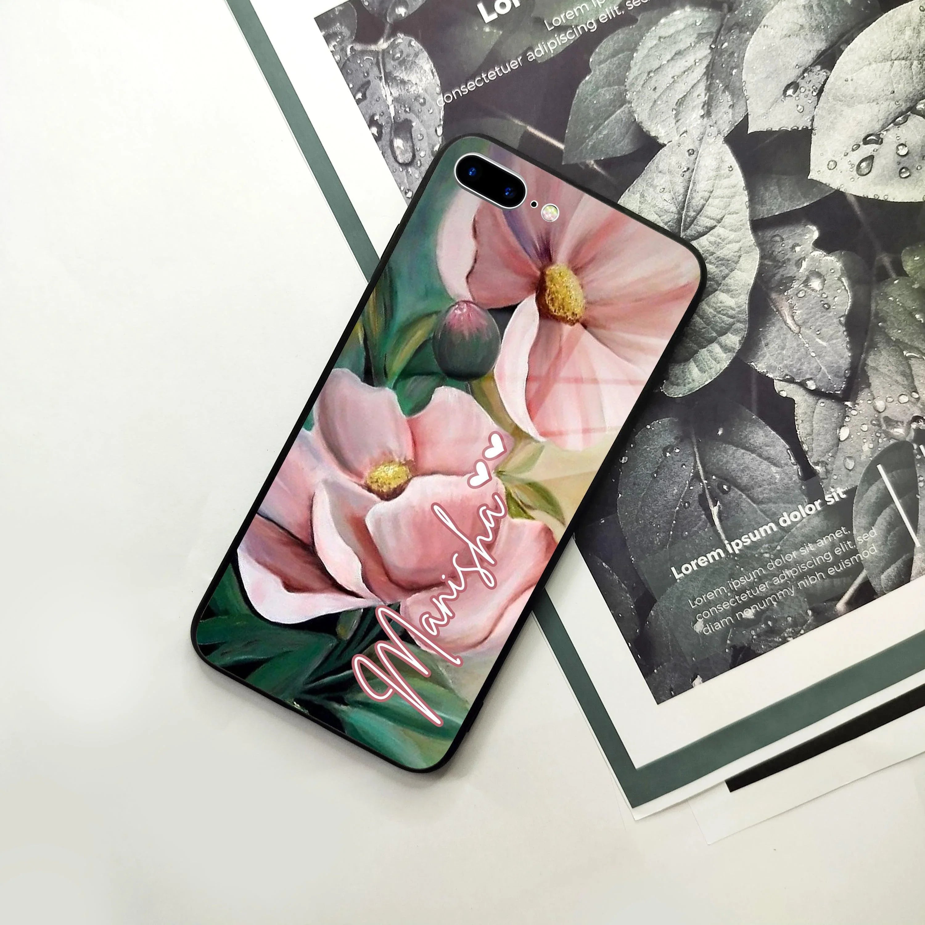 Paint Floral Poster Glass Case Cover For iPhone - ShopOnCliQ
