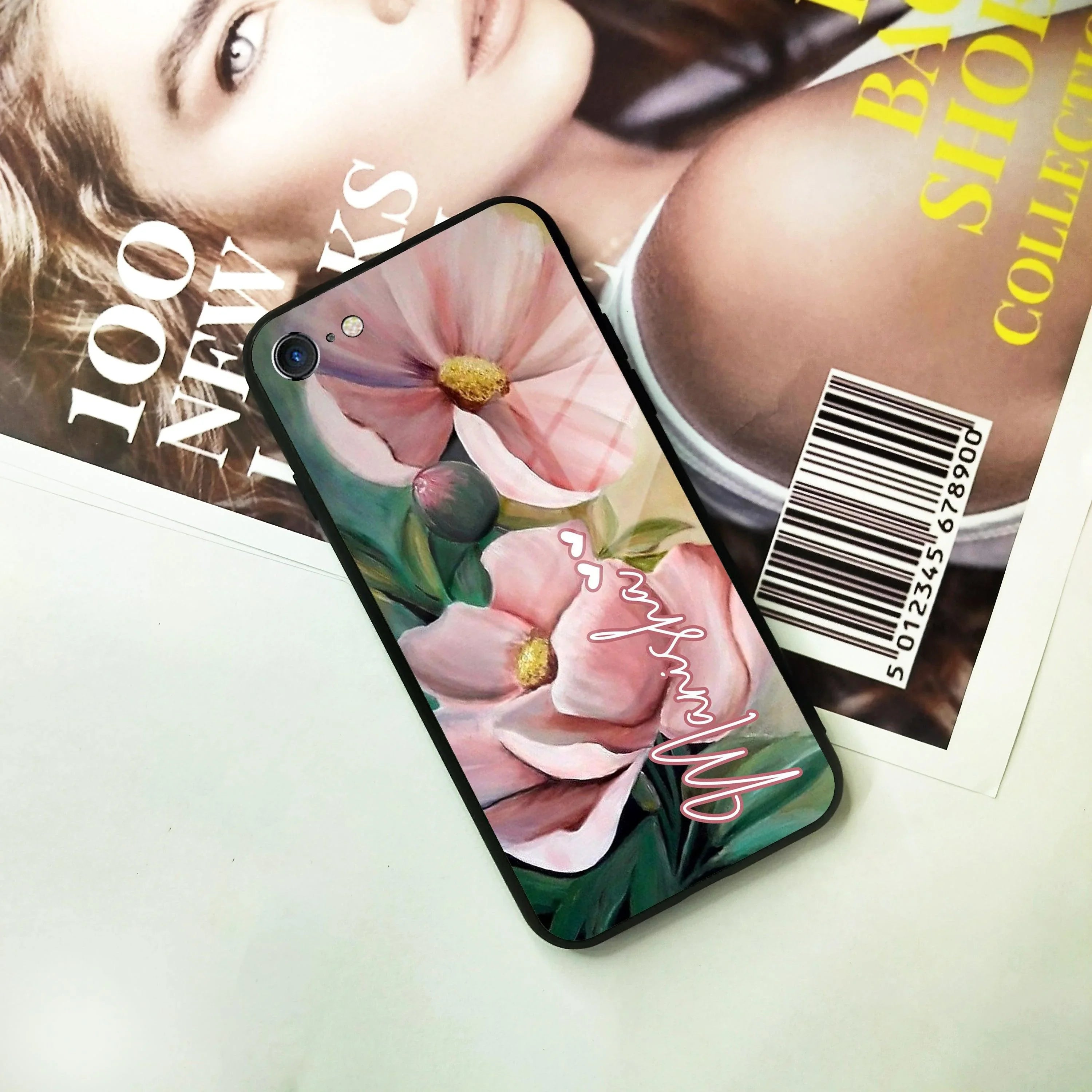 Paint Floral Poster Glass Case Cover For iPhone - ShopOnCliQ