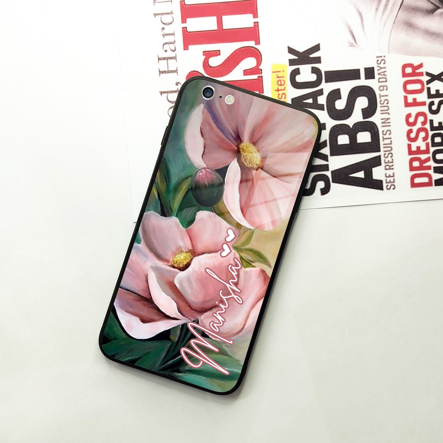 Paint Floral Poster Glass Case Cover For iPhone ShopOnCliQ