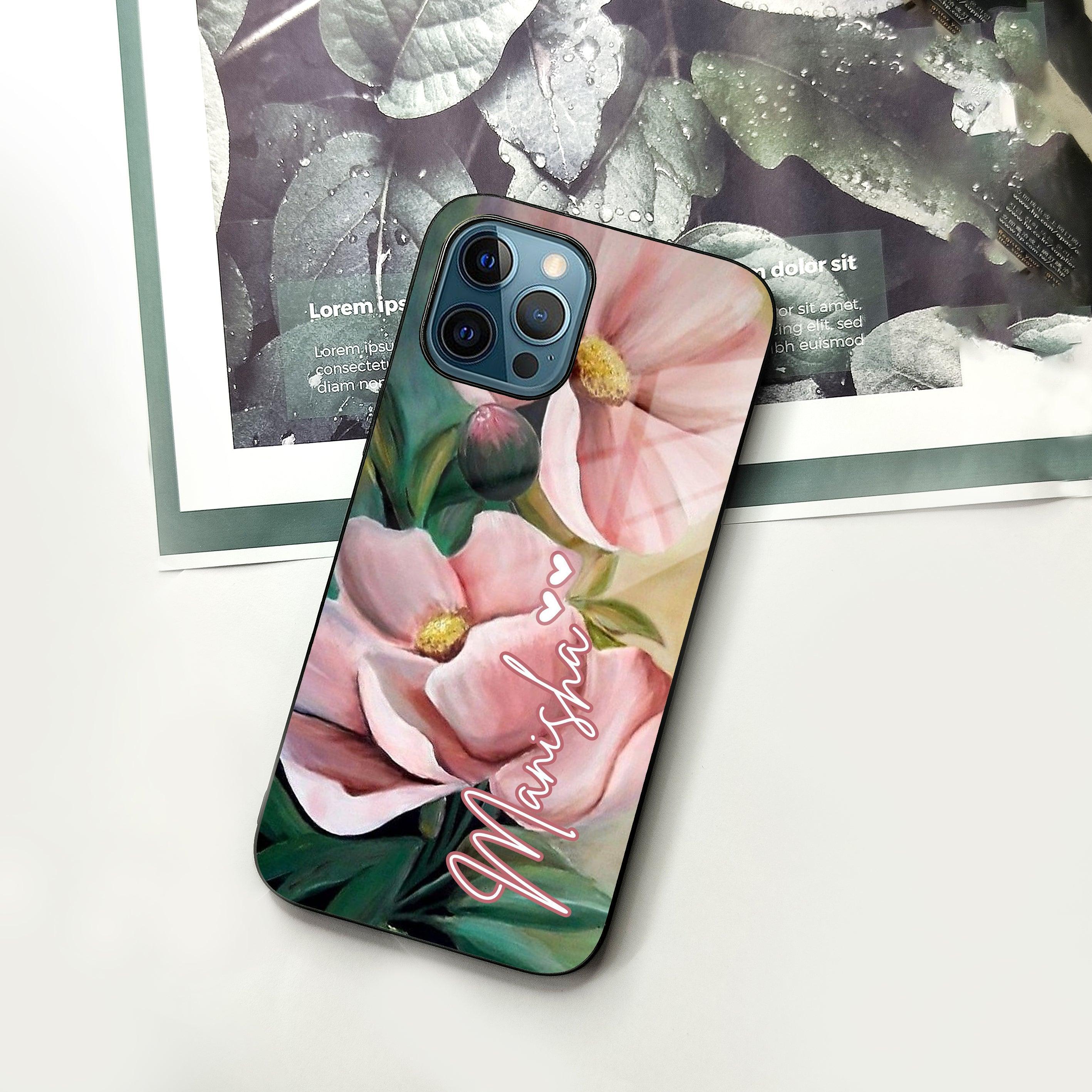 Paint Floral Poster Glass Case Cover For iPhone - ShopOnCliQ