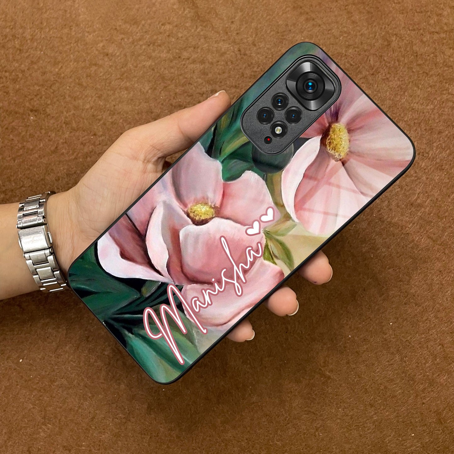 Paint Floral Poster Glass Case Cover For Redmi/Xiaomi