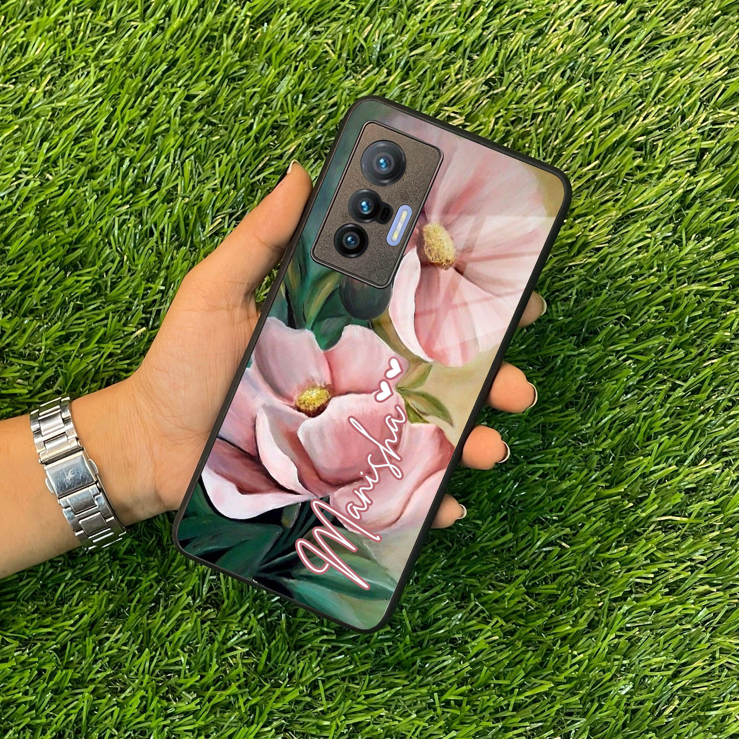 Paint Floral Poster Glass Case Cover For Vivo - ShopOnCliQ