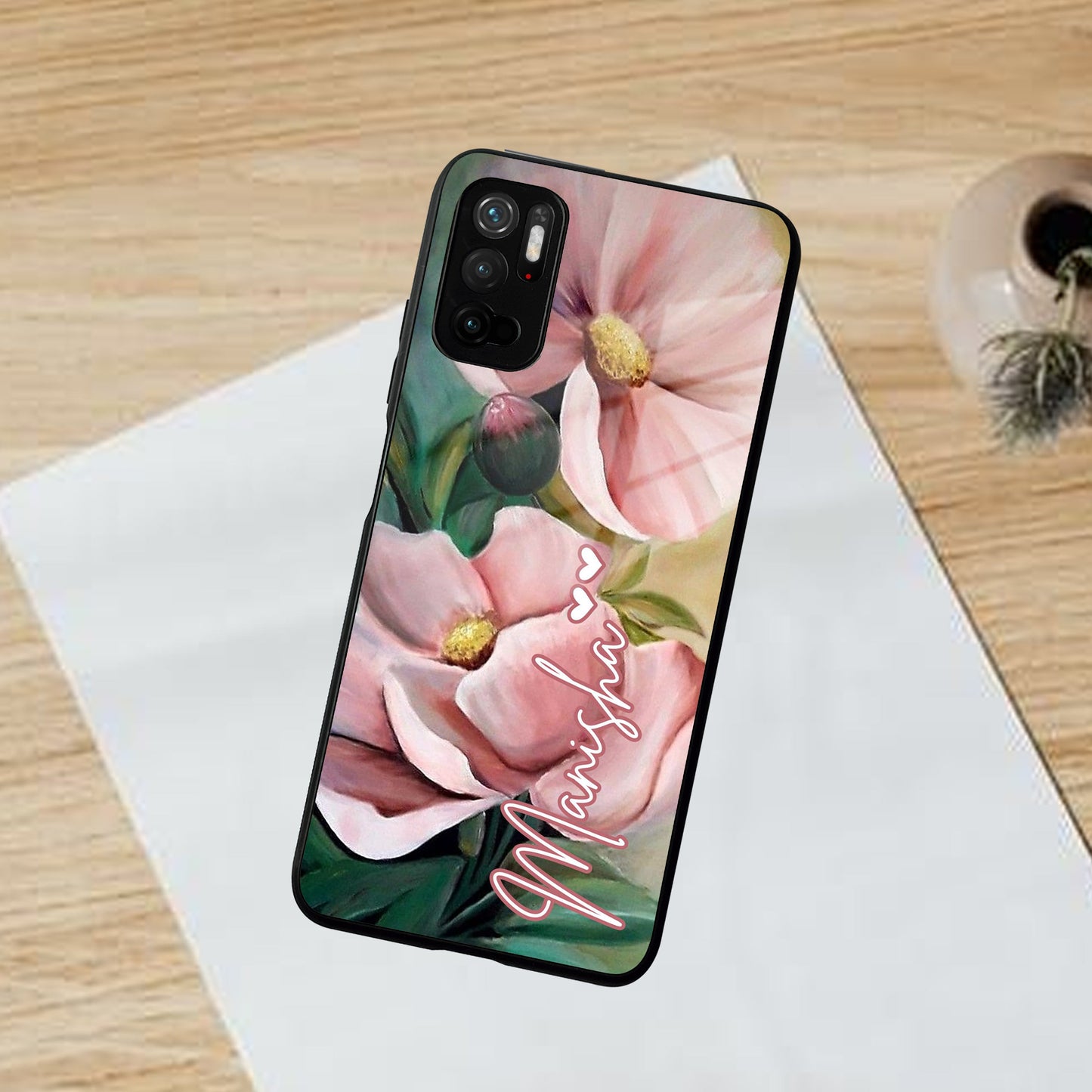 Paint Floral Poster Glass Case Cover For Poco