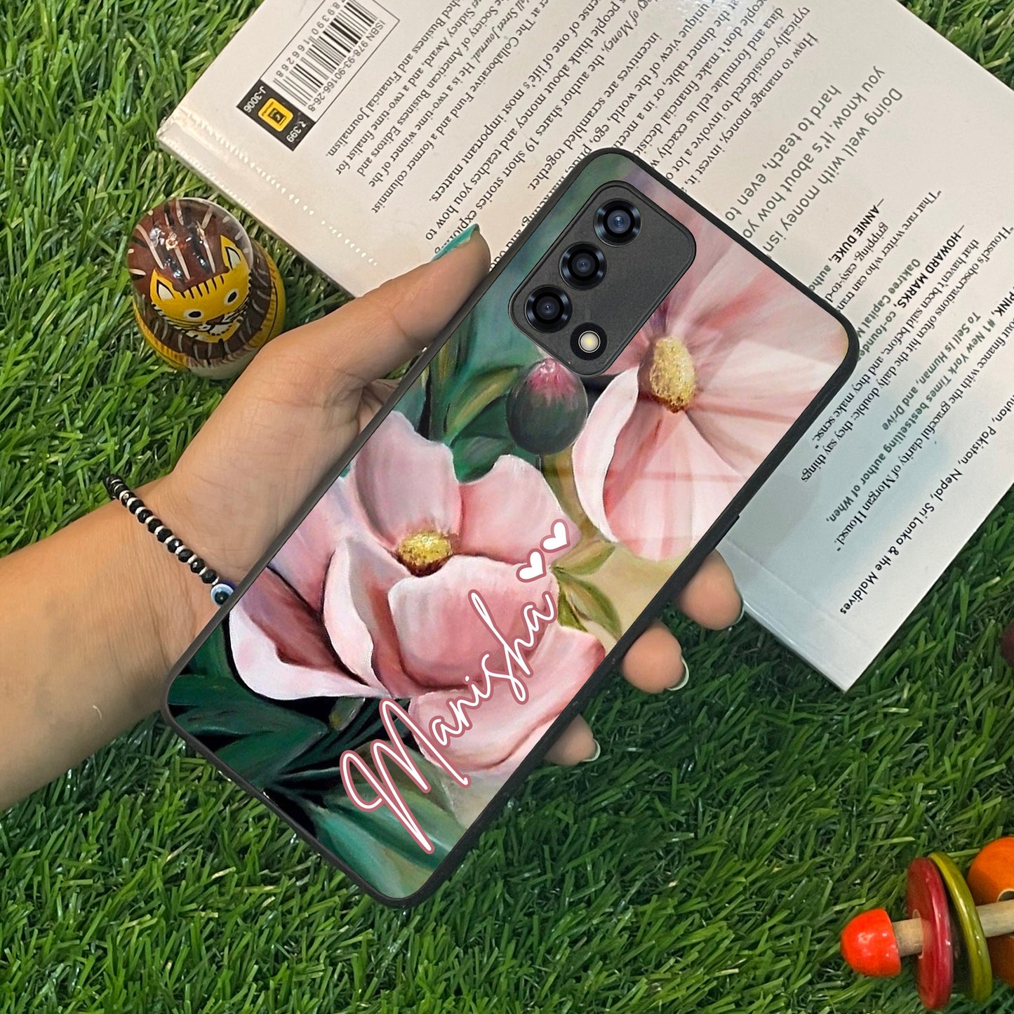 Paint Floral Poster Glass Case Cover For Oppo