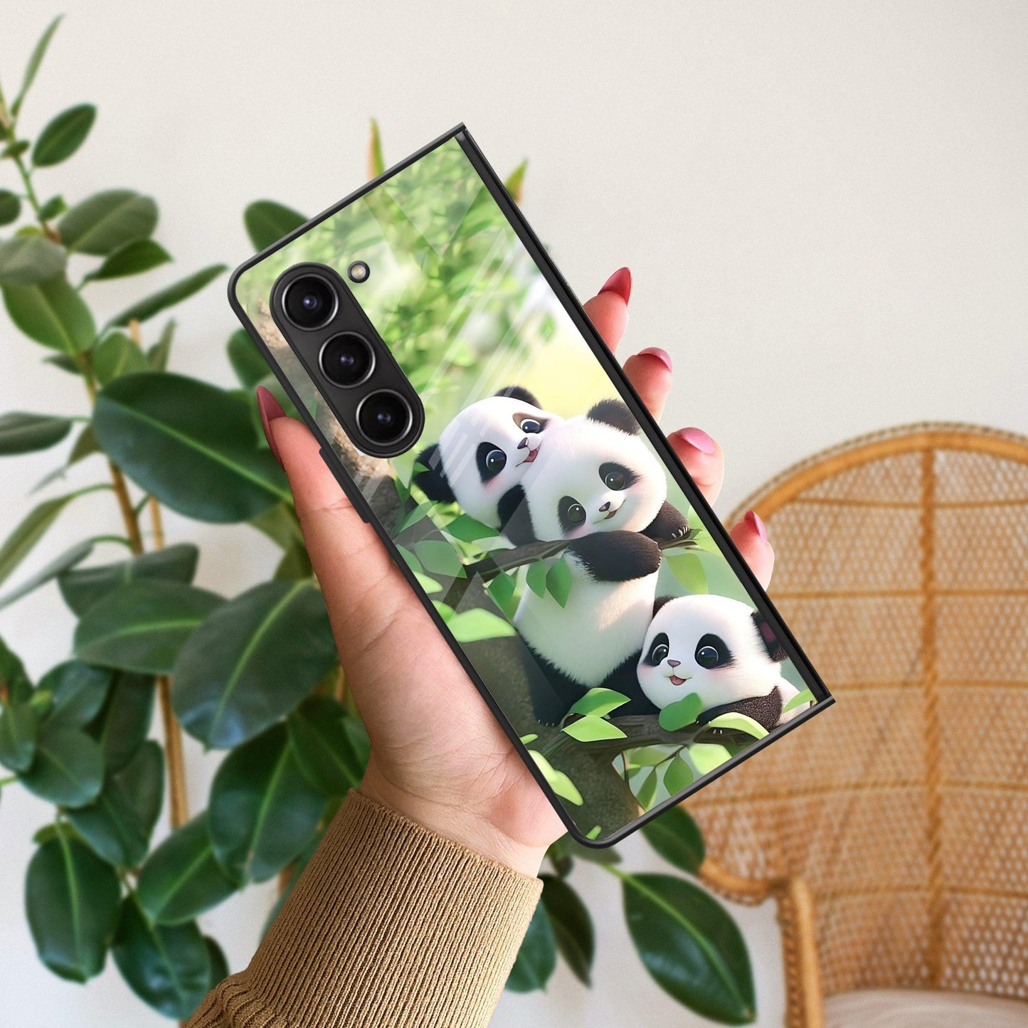 Panda Glossy Metal Case Cover For Samsung