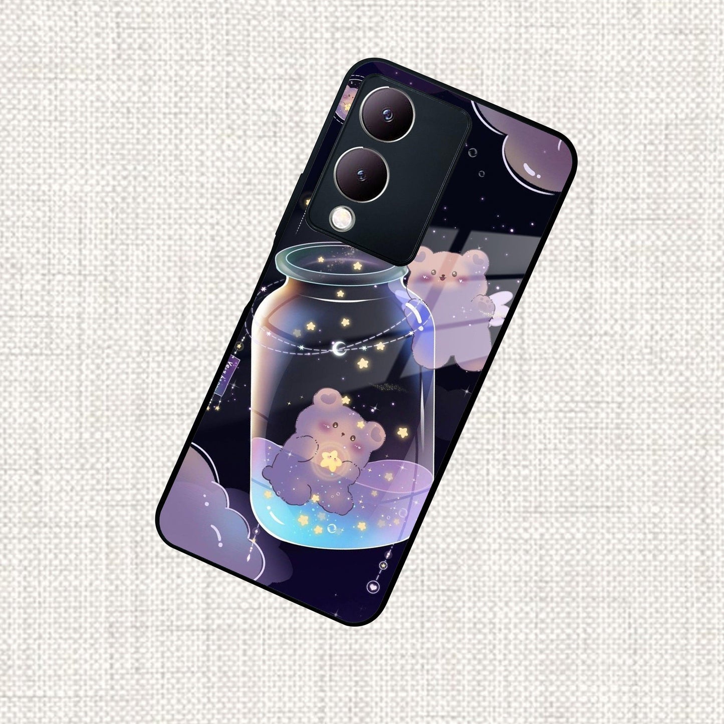 Sky Panda Design Glass Phone Case Cover V2 For Vivo