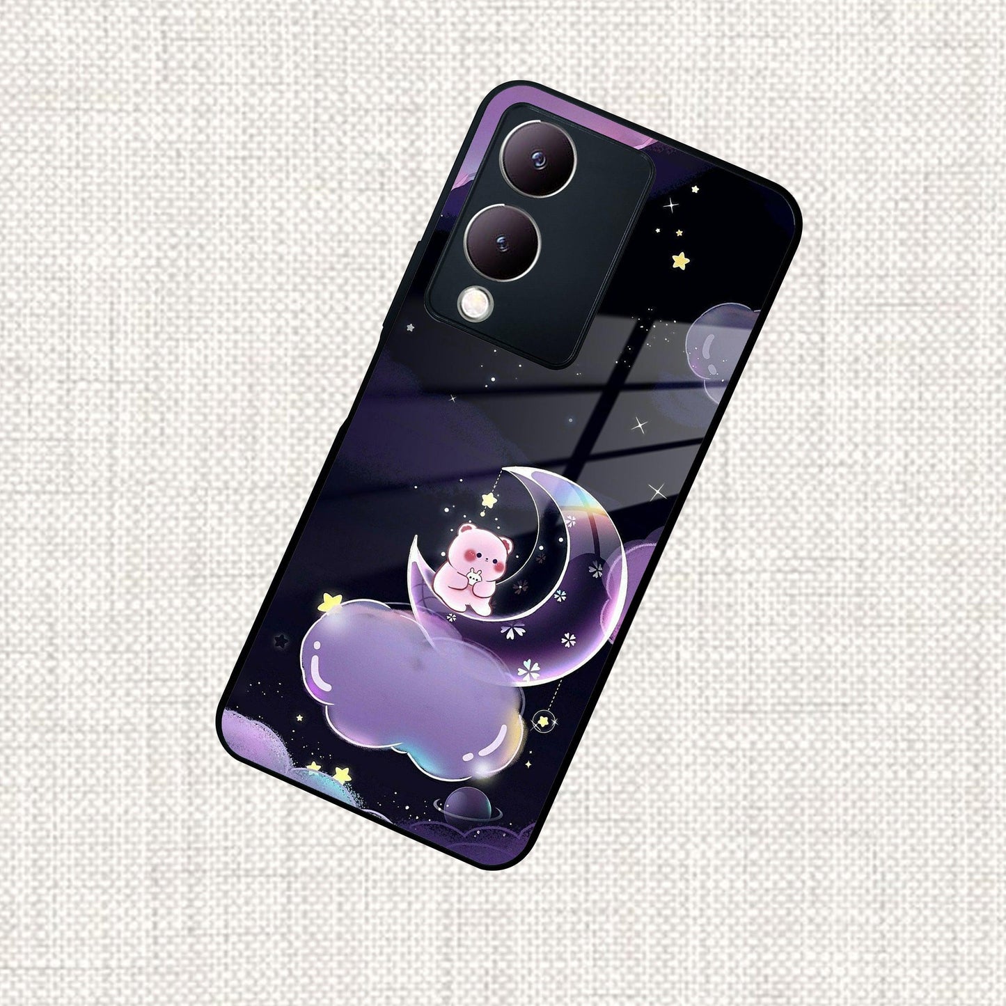 Sky Panda Design Glass Phone Case Cover For Vivo