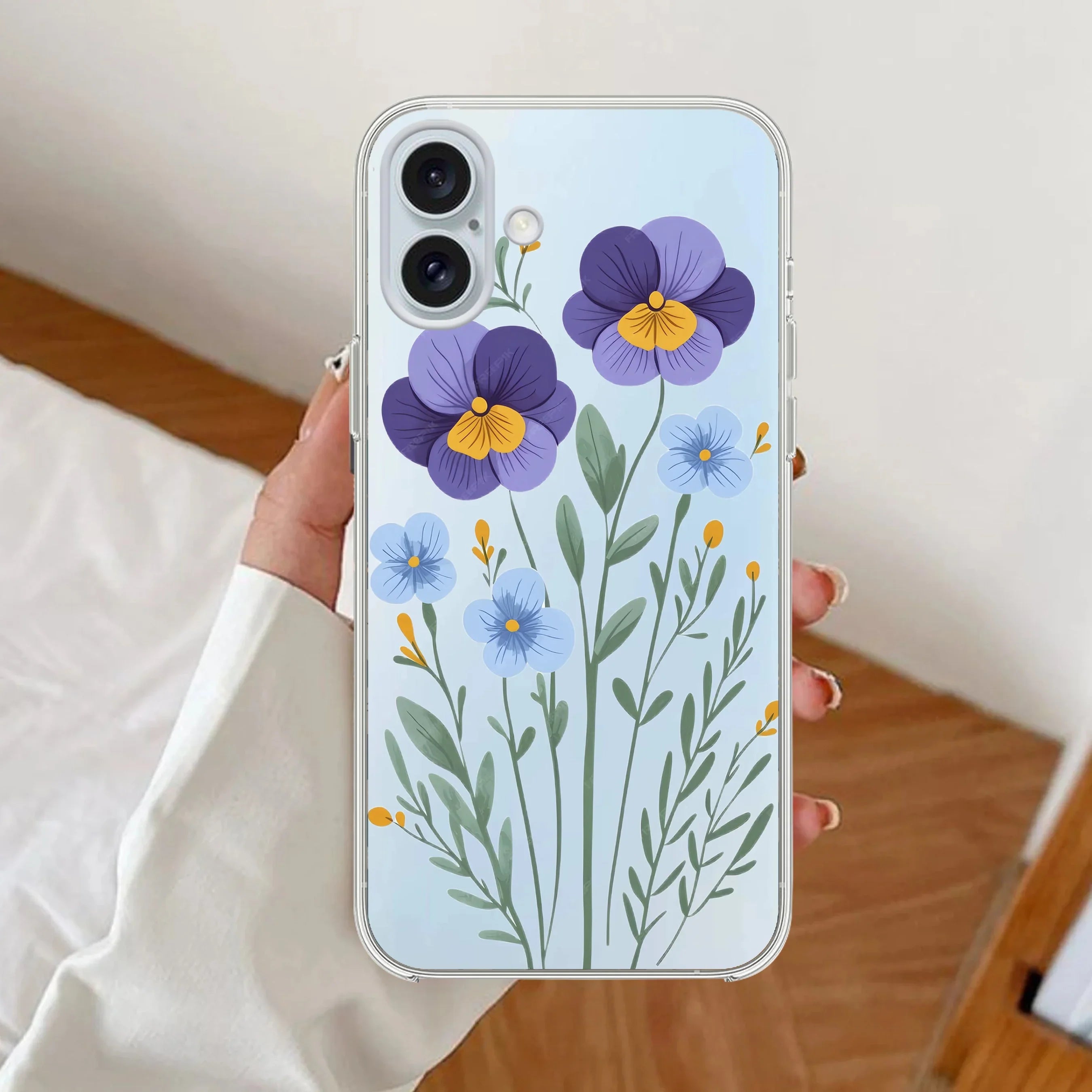 Pansies flowers Transparent Silicon Case For Realme C73 5G