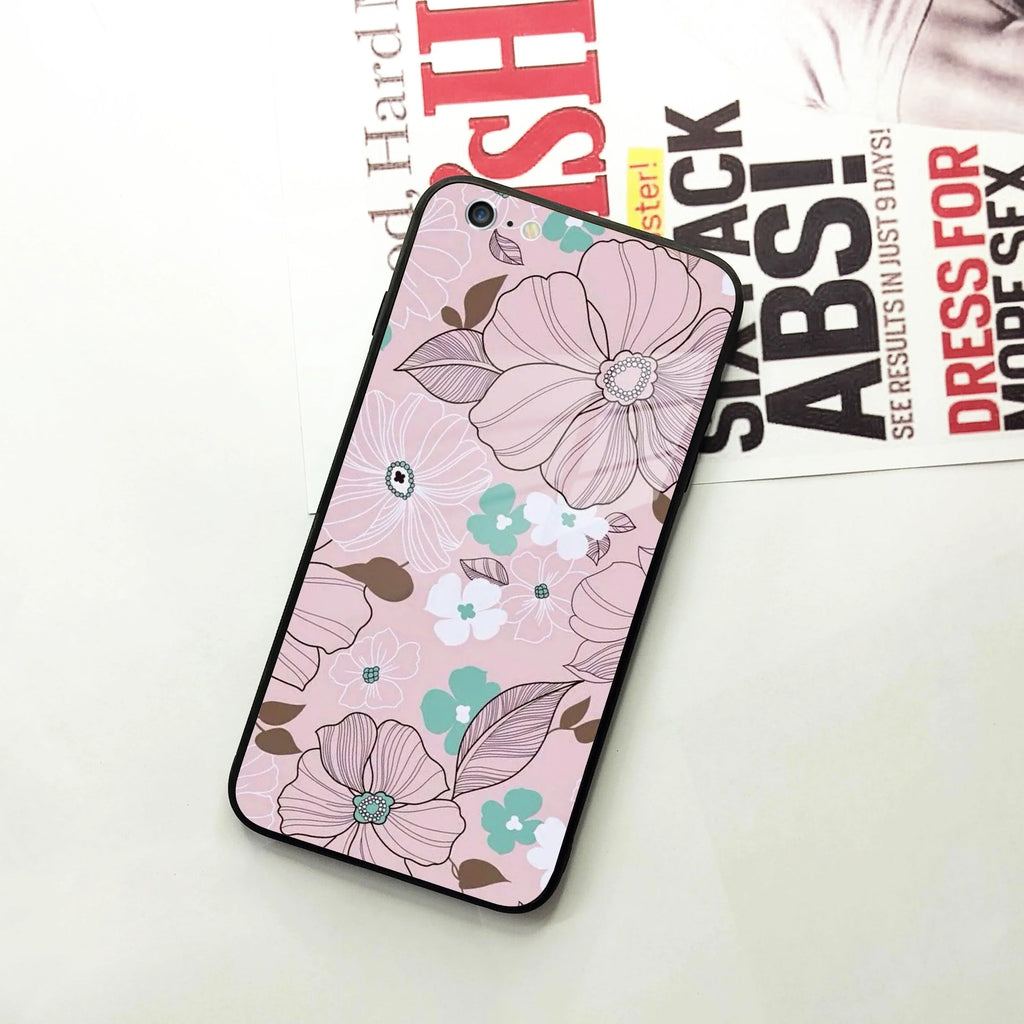Peach Flower Glass Case Cover For iPhone - ShopOnCliQ