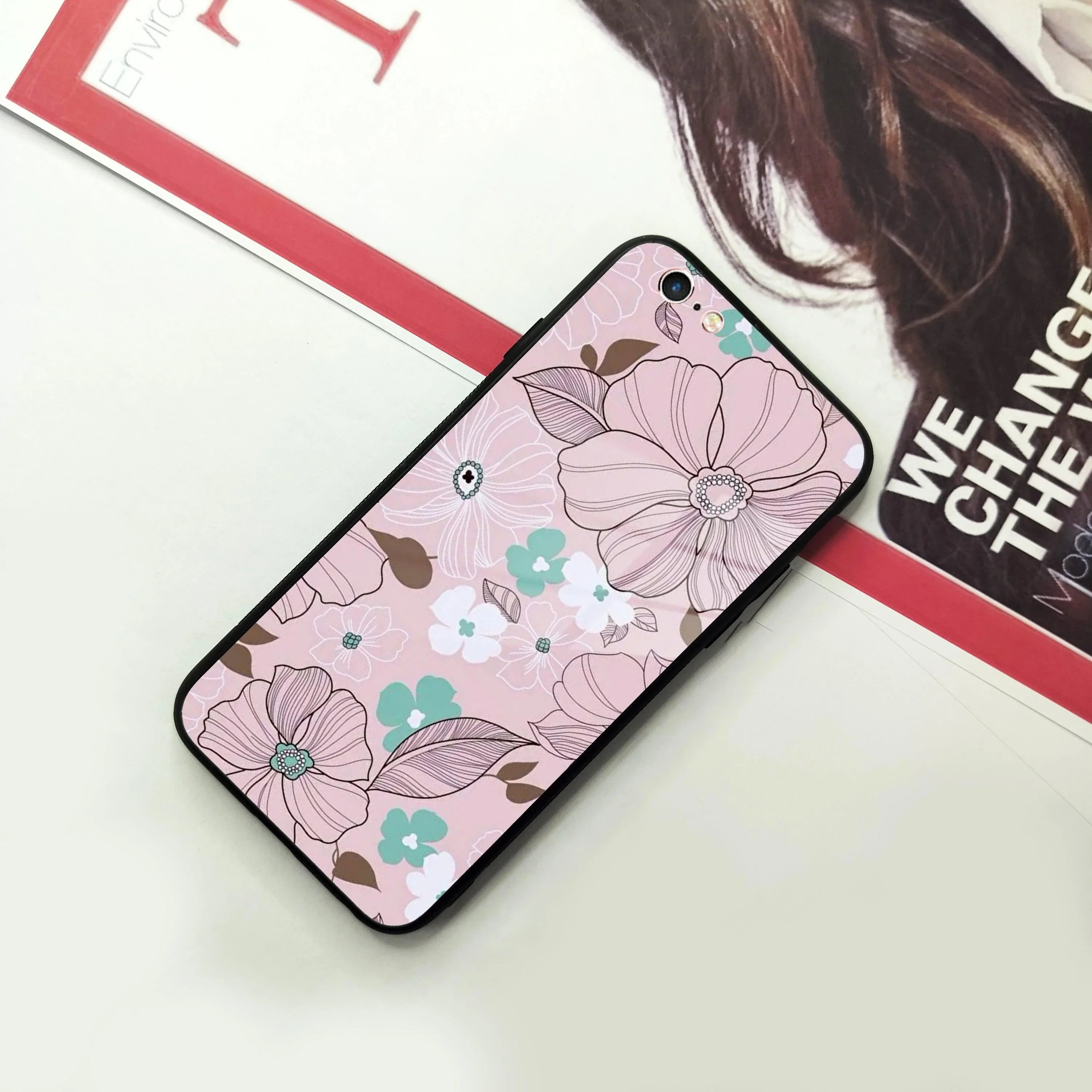 Peach Flower Glass Case Cover For iPhone - ShopOnCliQ