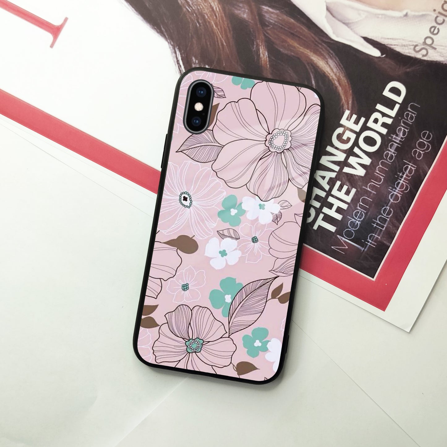 Peach Flower Glass Case Cover For iPhone ShopOnCliQ