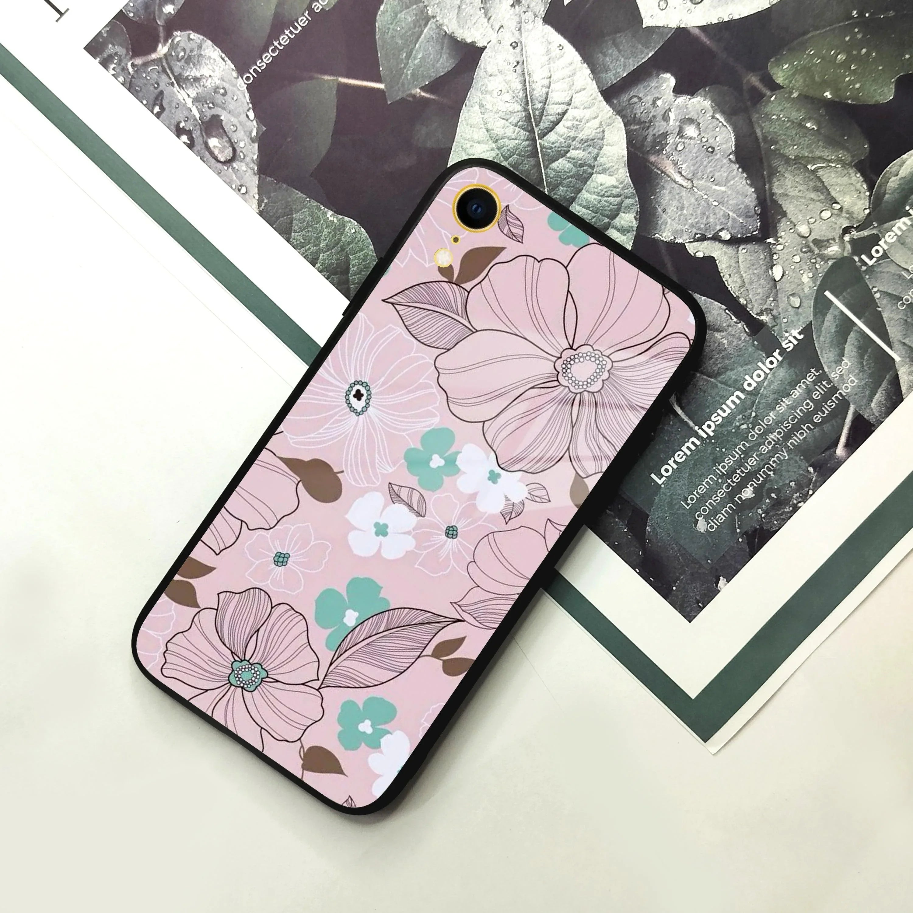 Peach Flower Glass Case Cover For iPhone - ShopOnCliQ