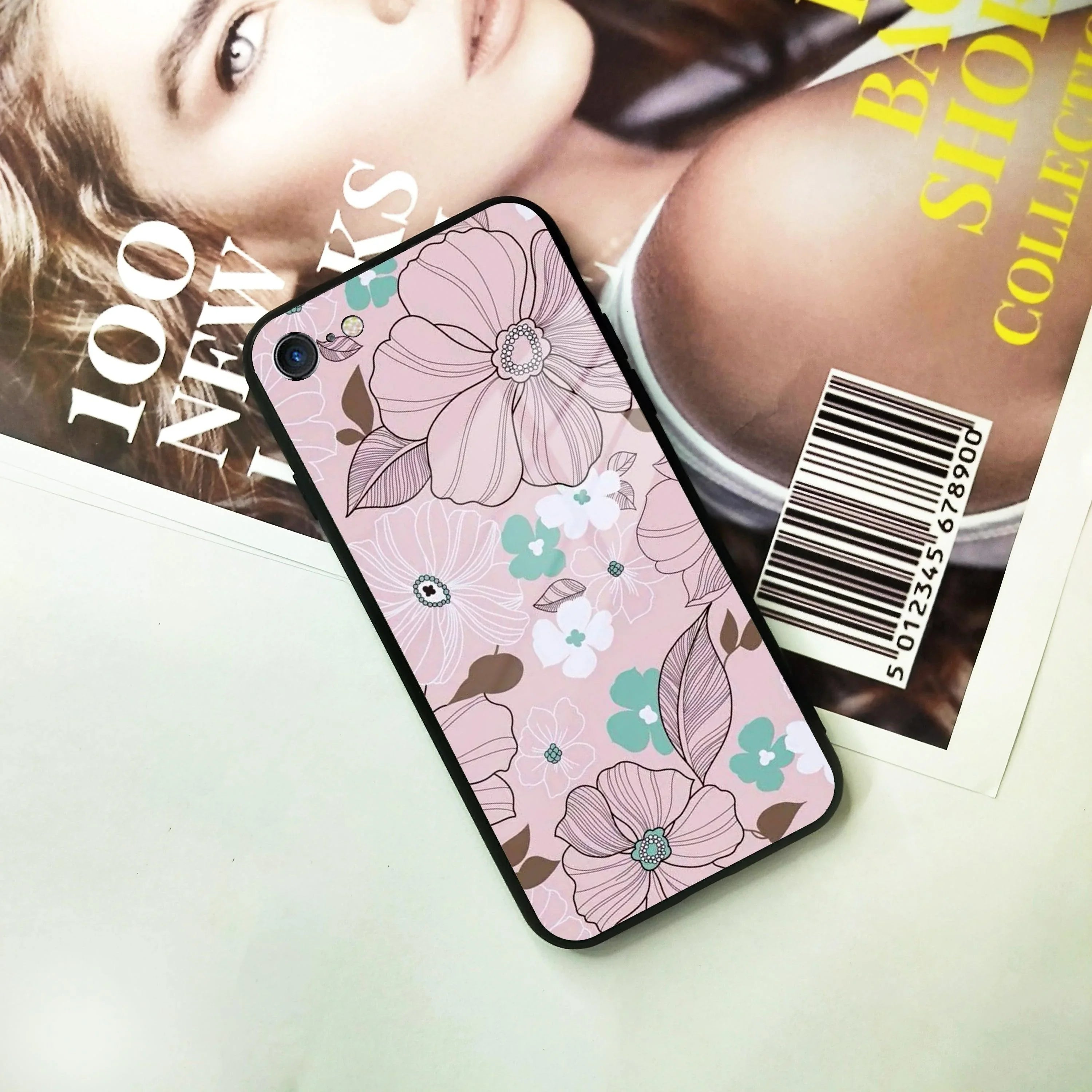 Peach Flower Glass Case Cover For iPhone - ShopOnCliQ