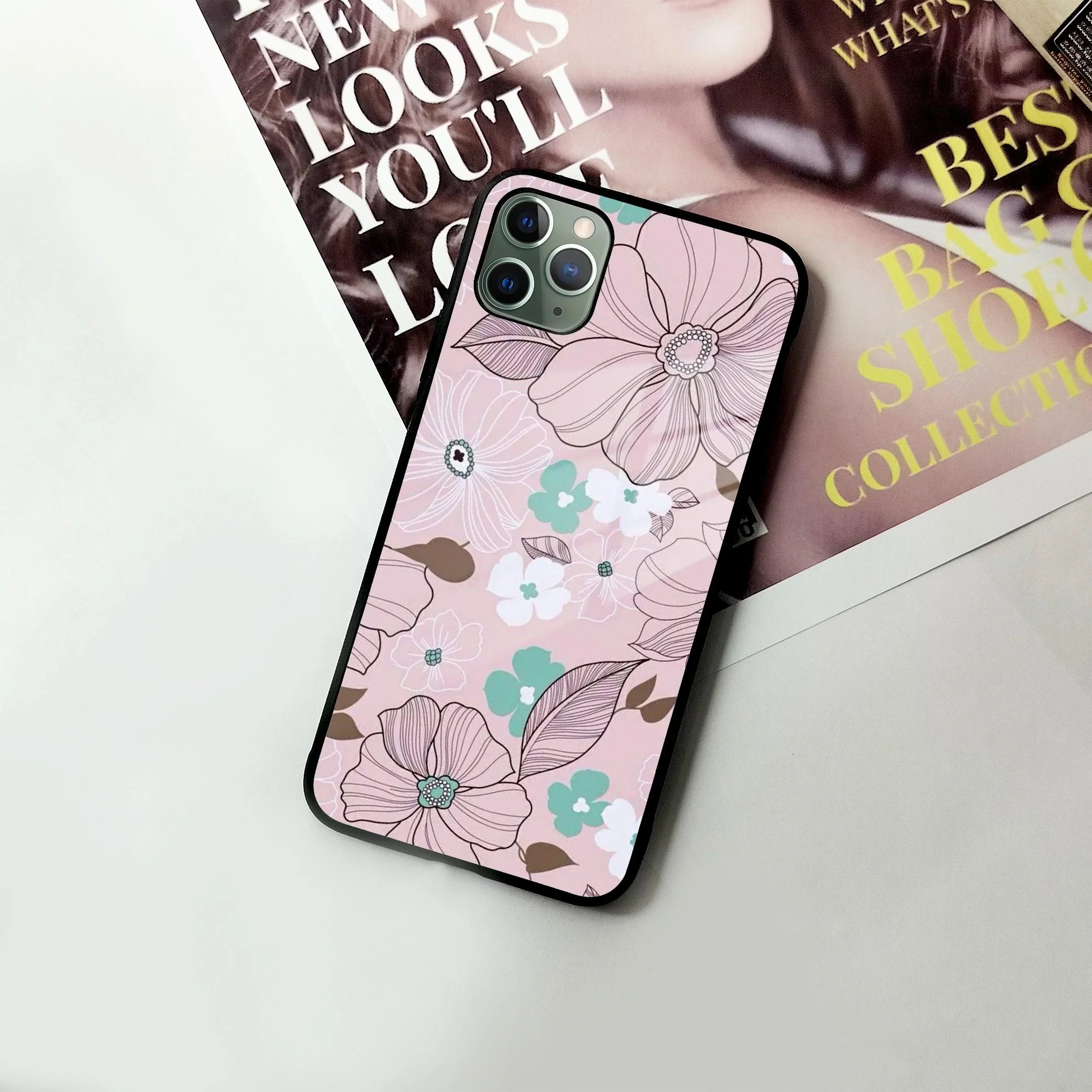 Peach Flower Glass Case Cover For iPhone - ShopOnCliQ