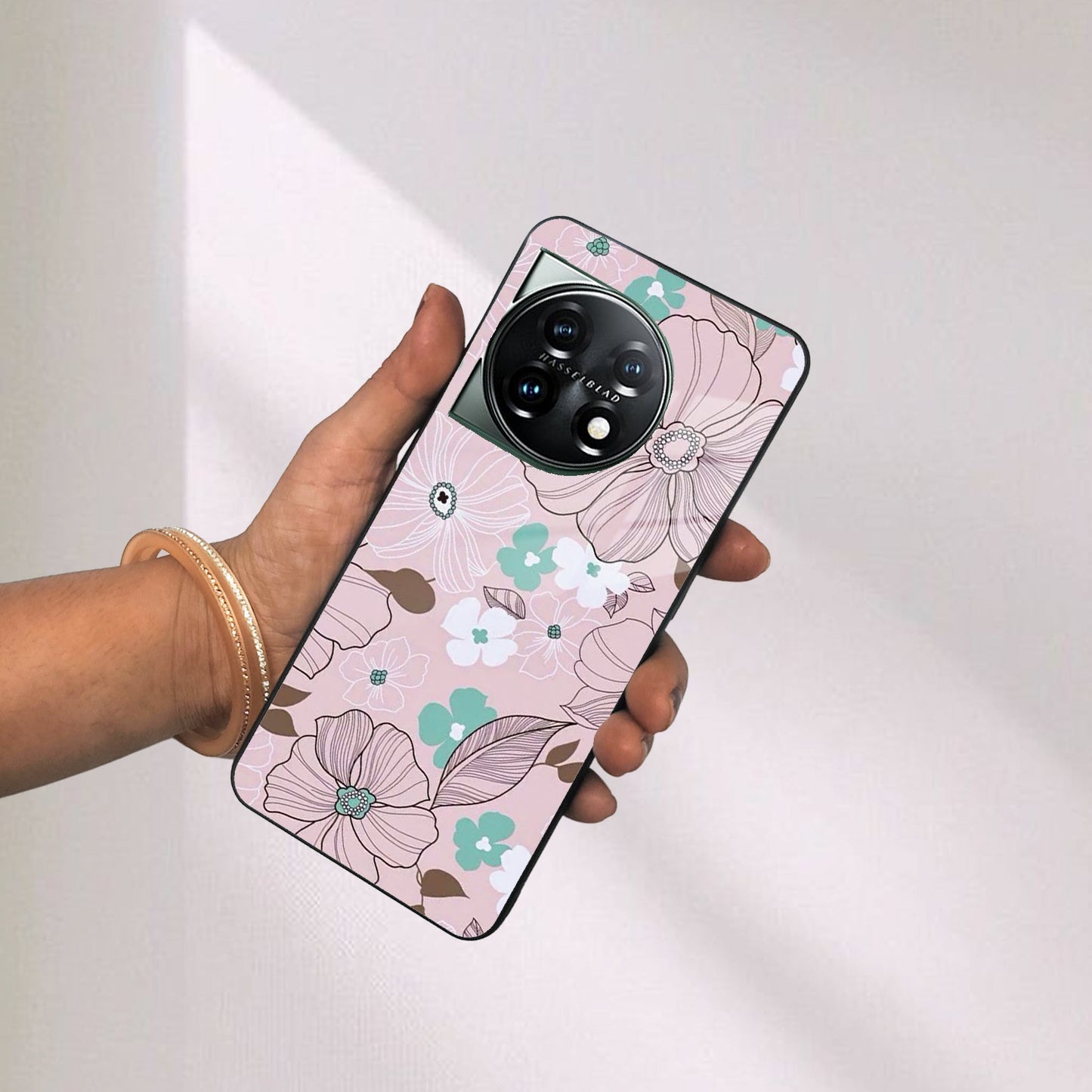 Peach Flower Glass Phone Cover for OnePlus