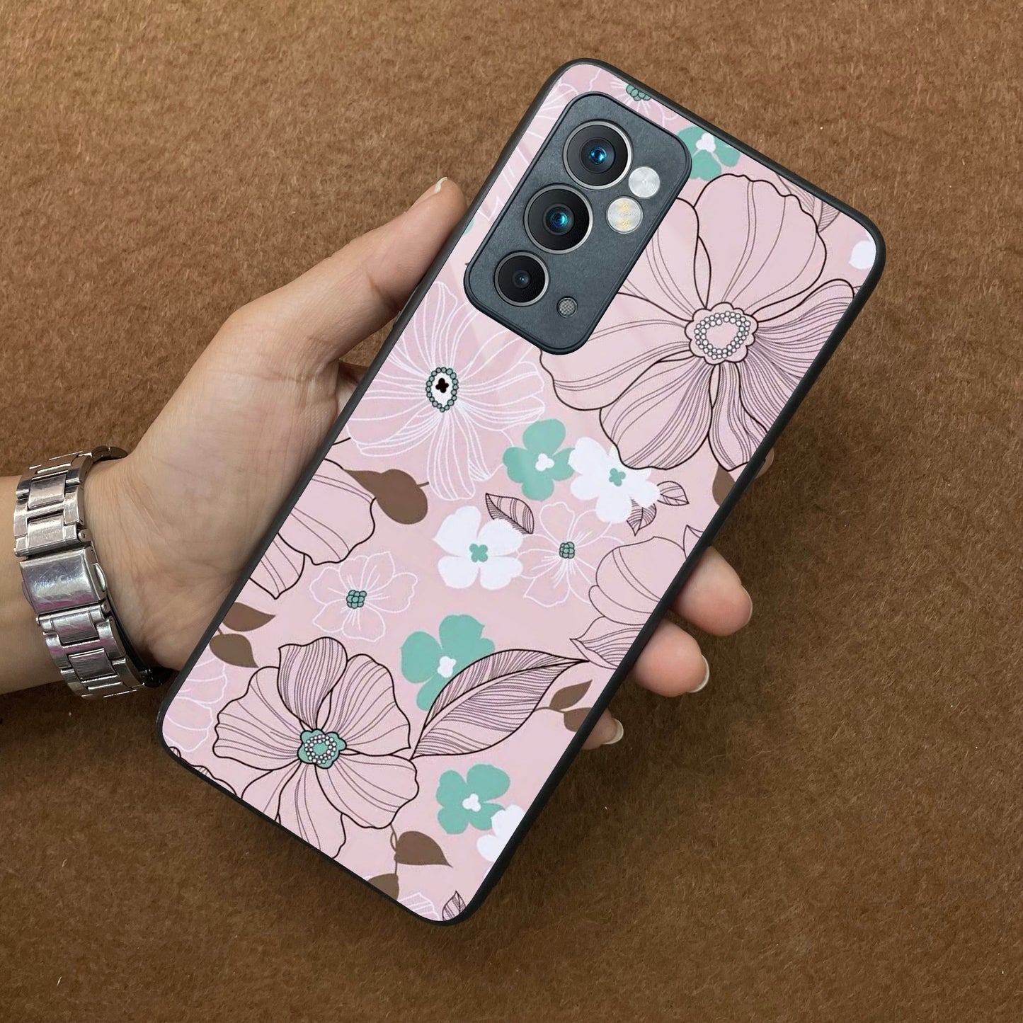 Peach Flower Glass Phone Cover for OnePlus