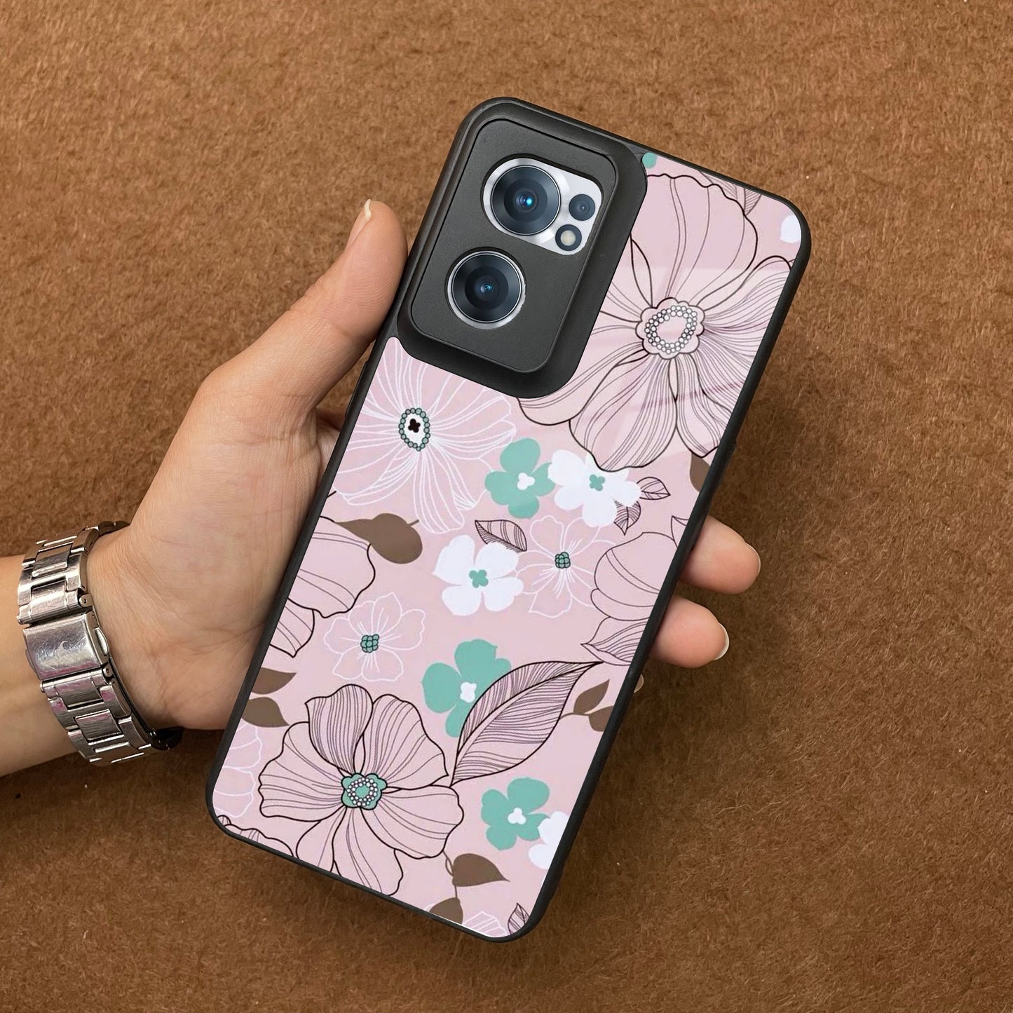 Peach Flower Glass Phone Cover for OnePlus