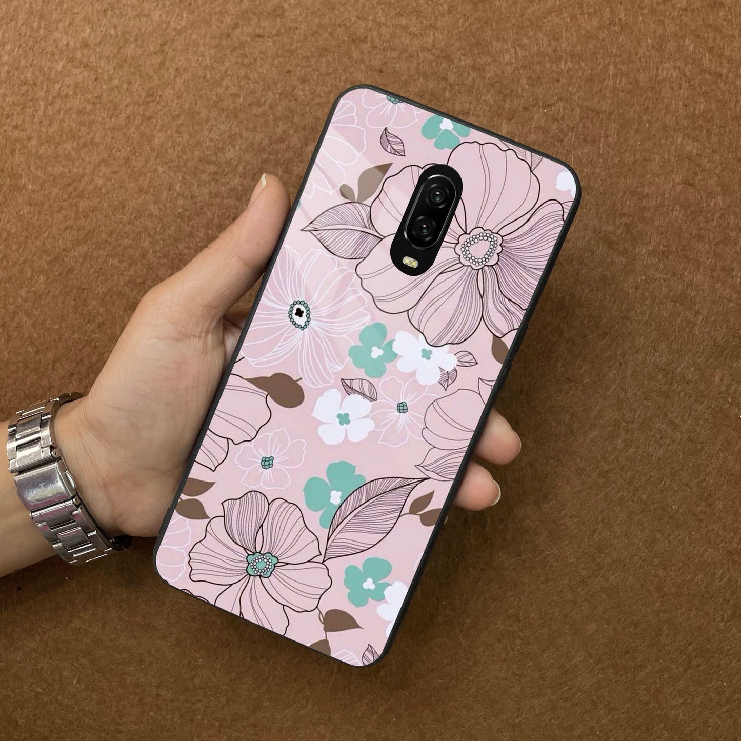 Peach Flower Glass Phone Cover for OnePlus