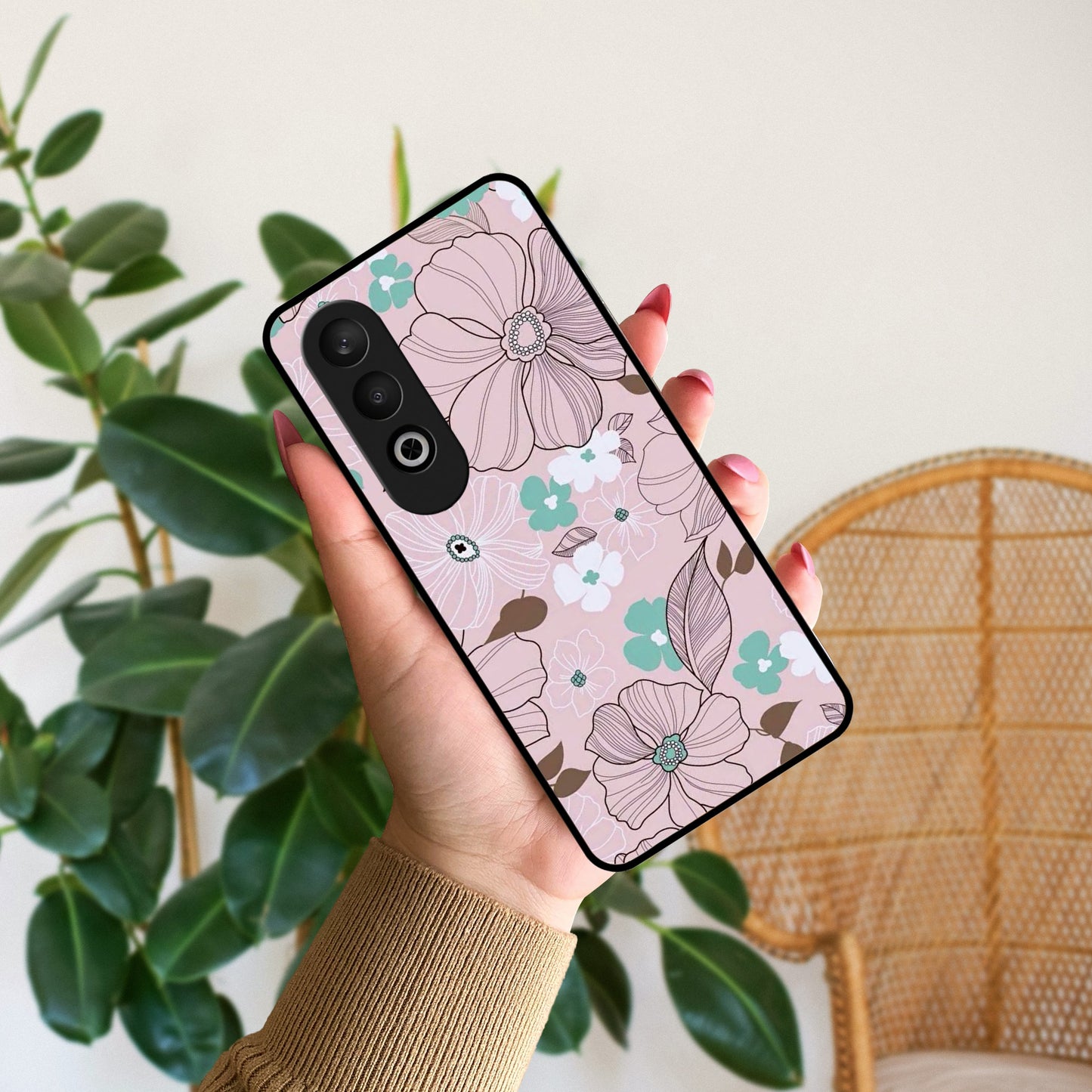 Peach Flower Glass Phone Cover for OnePlus