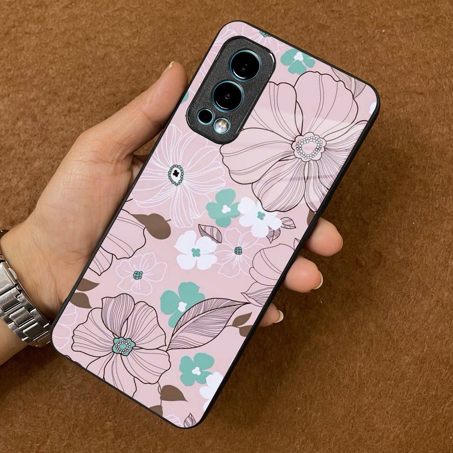 Peach Flower Glass Phone Cover for OnePlus