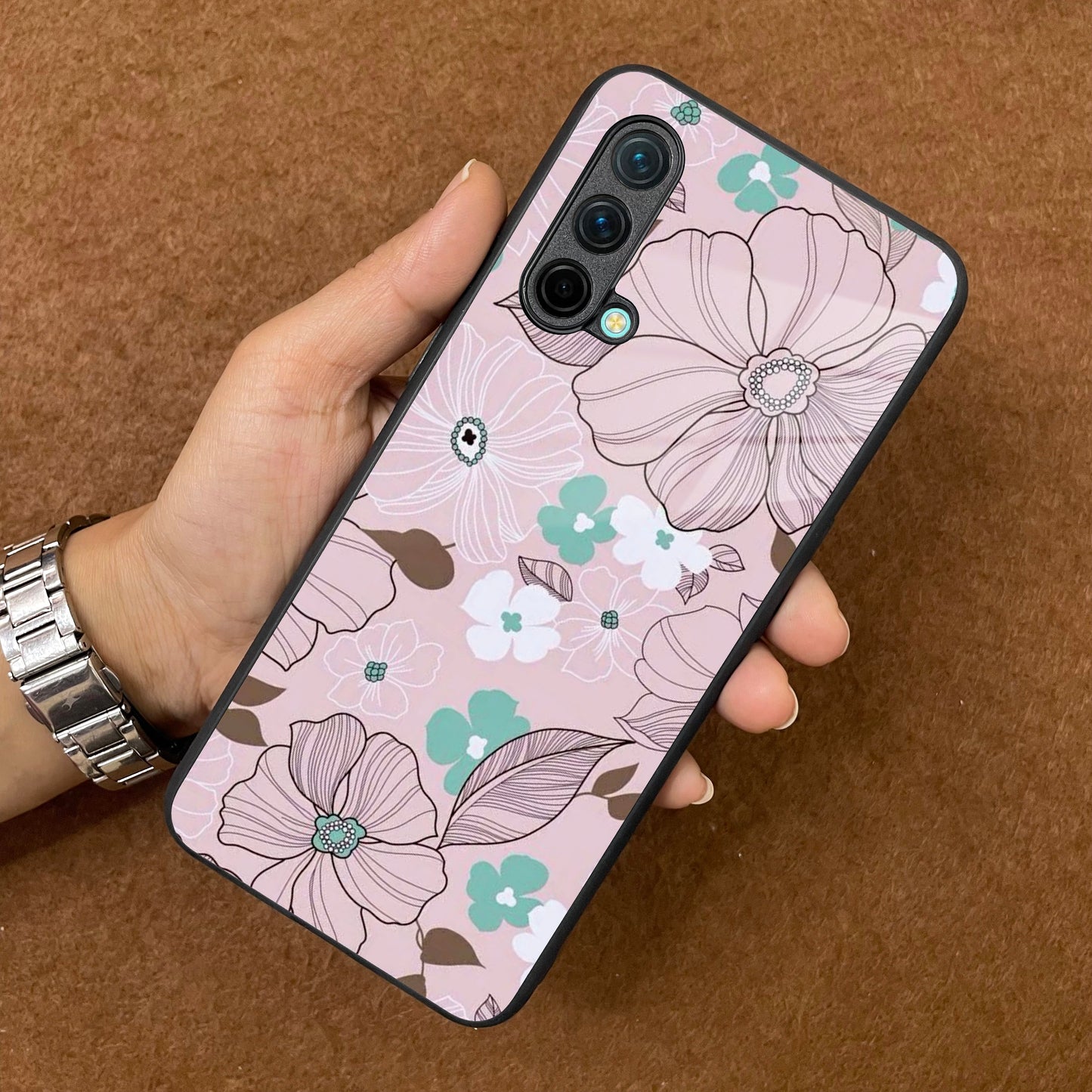 Peach Flower Glass Phone Cover for OnePlus