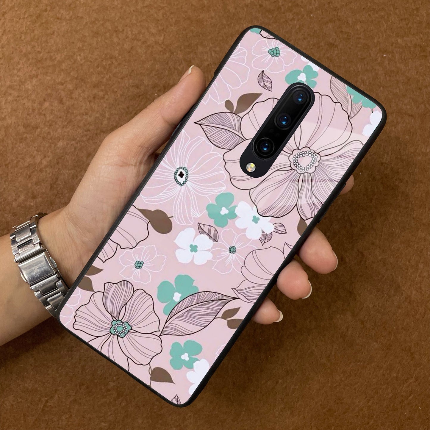 Peach Flower Glass Phone Cover for OnePlus