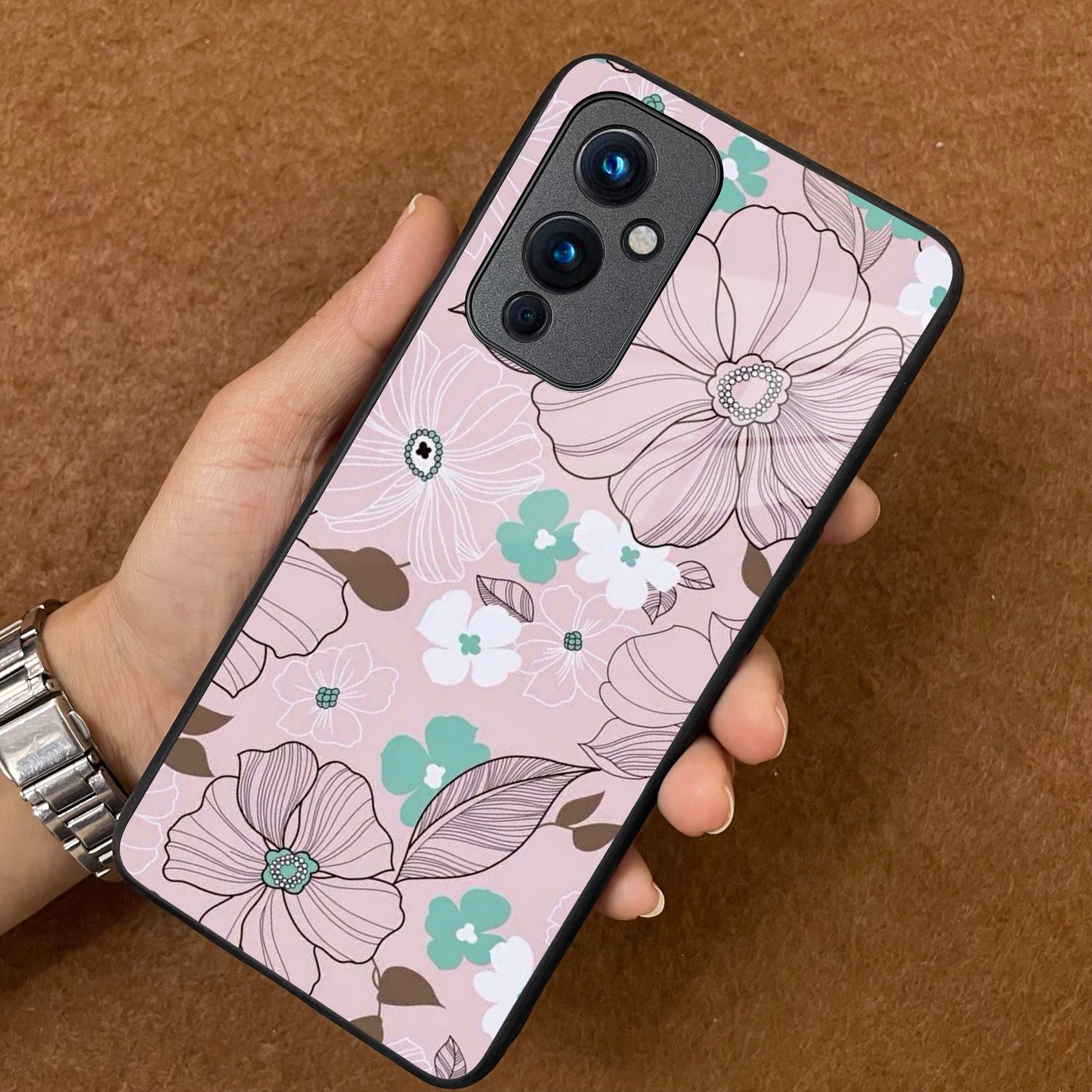 Peach Flower Glass Phone Cover for OnePlus