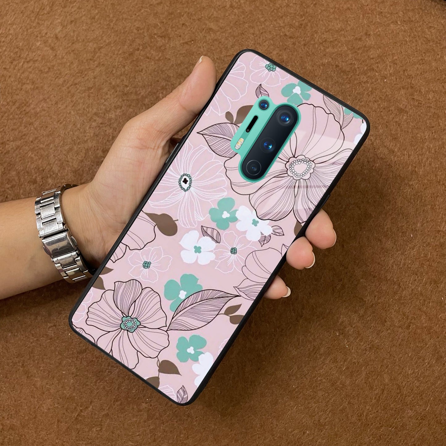 Peach Flower Glass Phone Cover for OnePlus