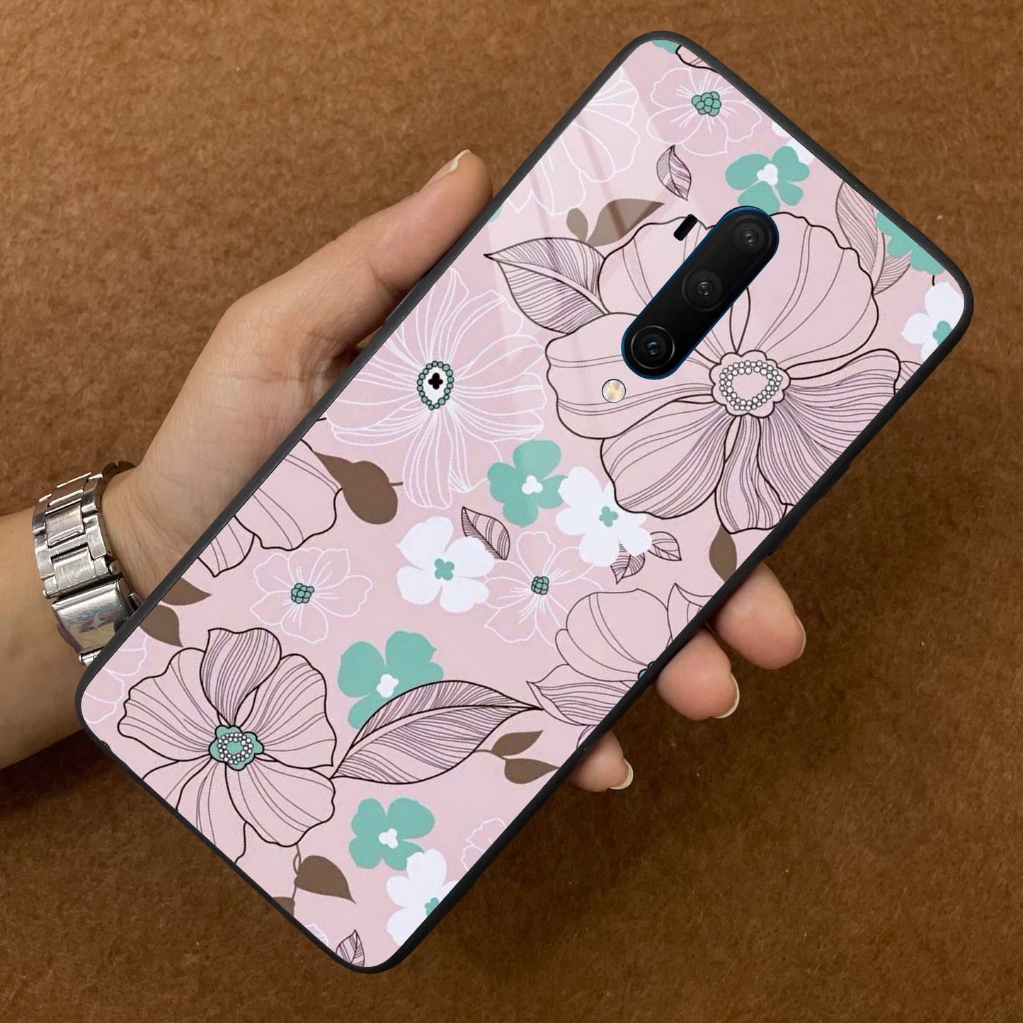 Peach Flower Glass Phone Cover for OnePlus