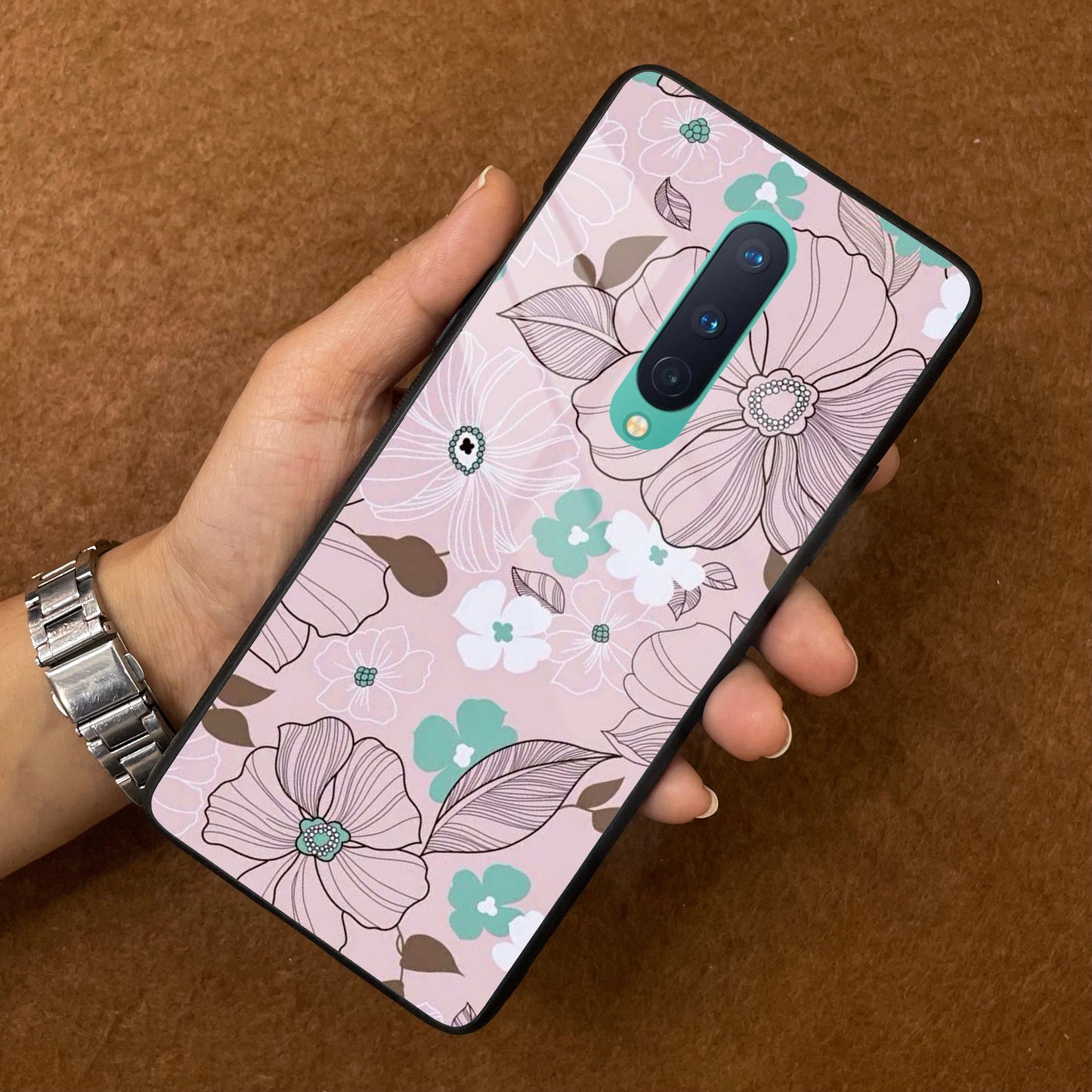 Peach Flower Glass Phone Cover for OnePlus