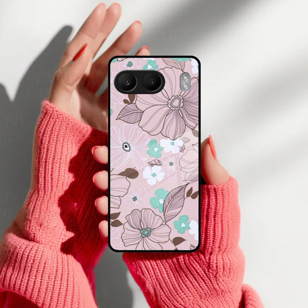 Peach Flower Glass Phone Cover for OnePlus