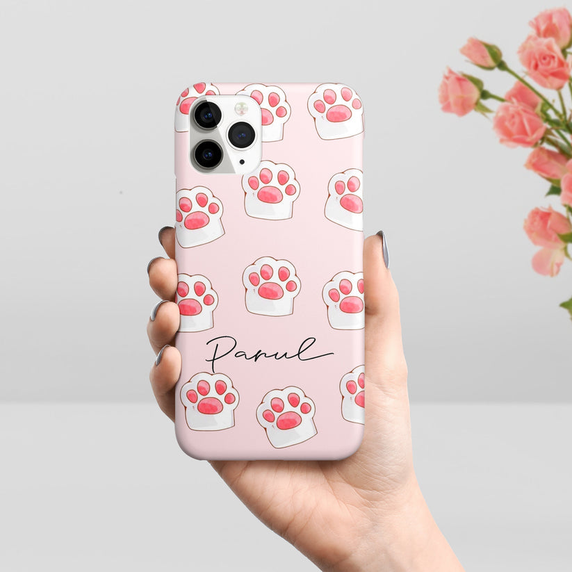 Peach Paw Color Slim Phone Case Cover For iPhone