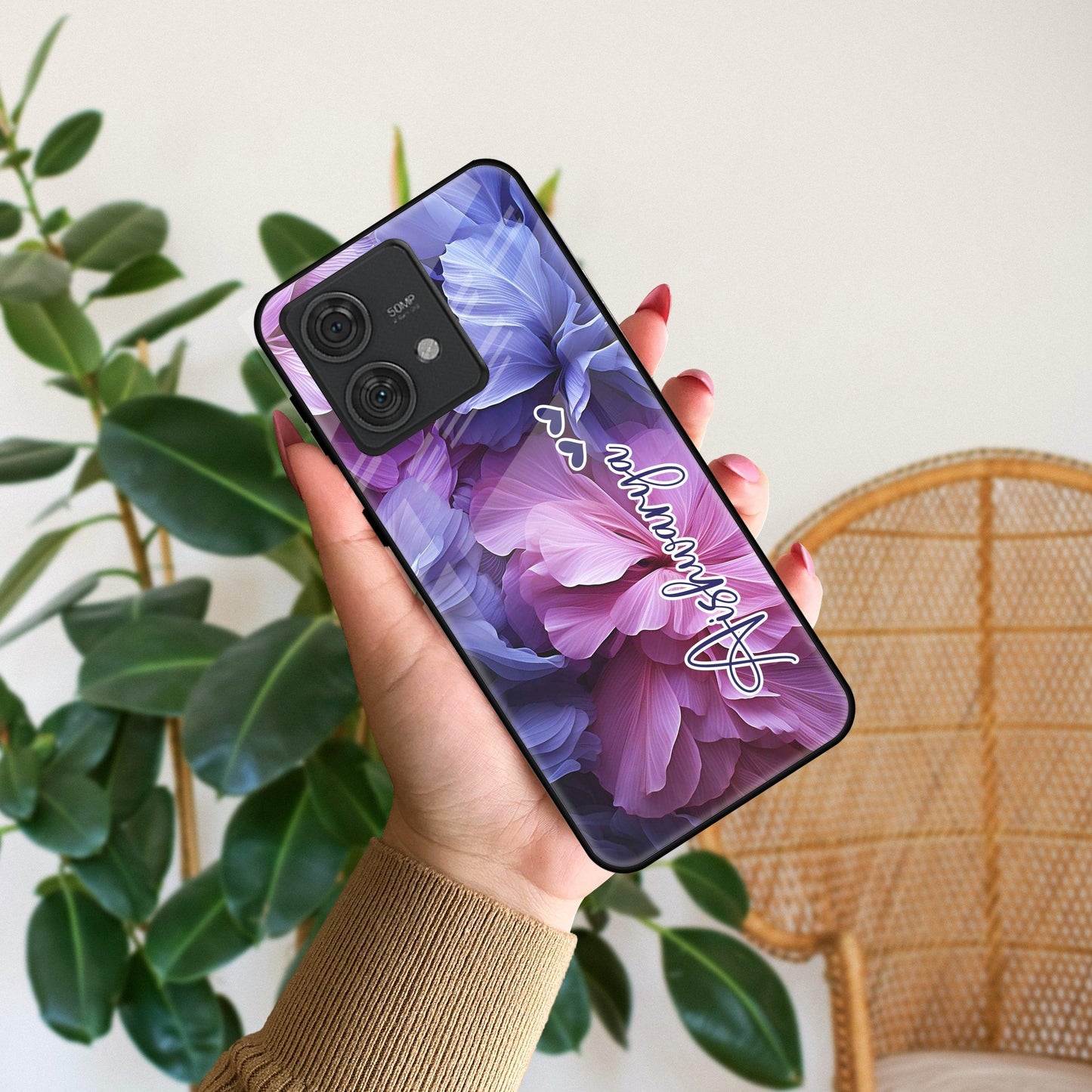 Perfect Customized Floral Glossy Metal Case Cover For Motorola