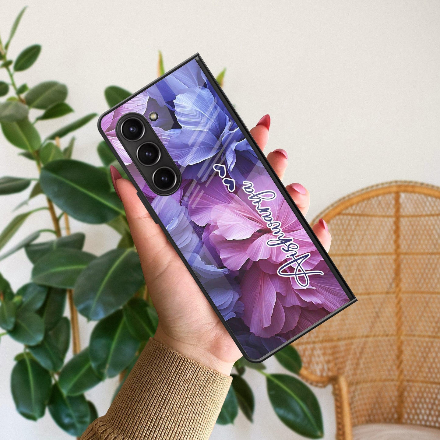 Perfect Customized Floral Glossy Metal Case Cover For Samsung