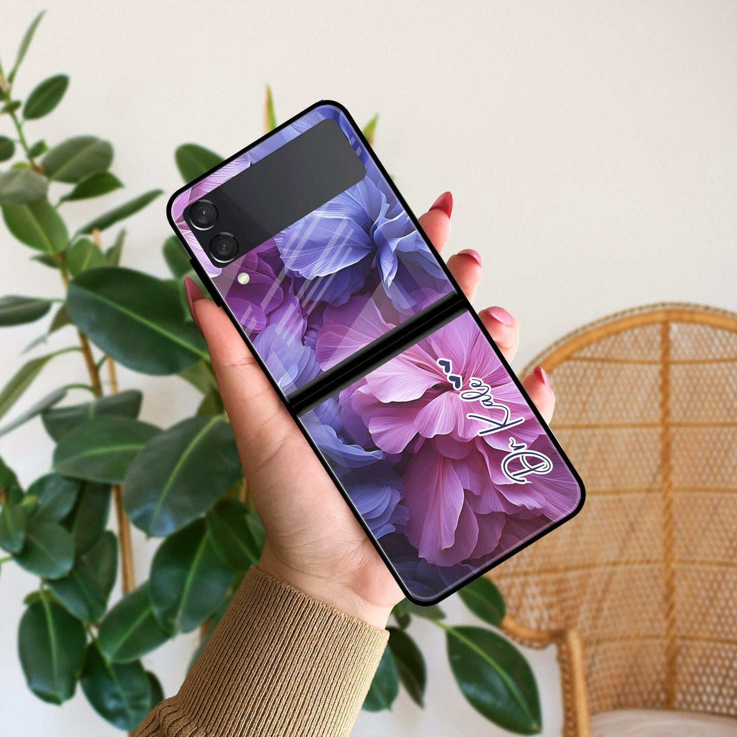 Perfect Customized Floral Glossy Metal Case Cover For Samsung