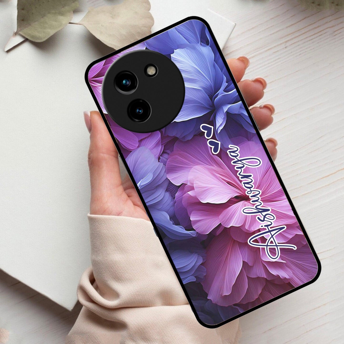 Perfect Customized Floral Glossy Metal Case Cover For Vivo