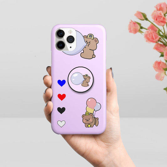 Personalized Bear Slim Mobile Case Cover Color Lavender For Oppo