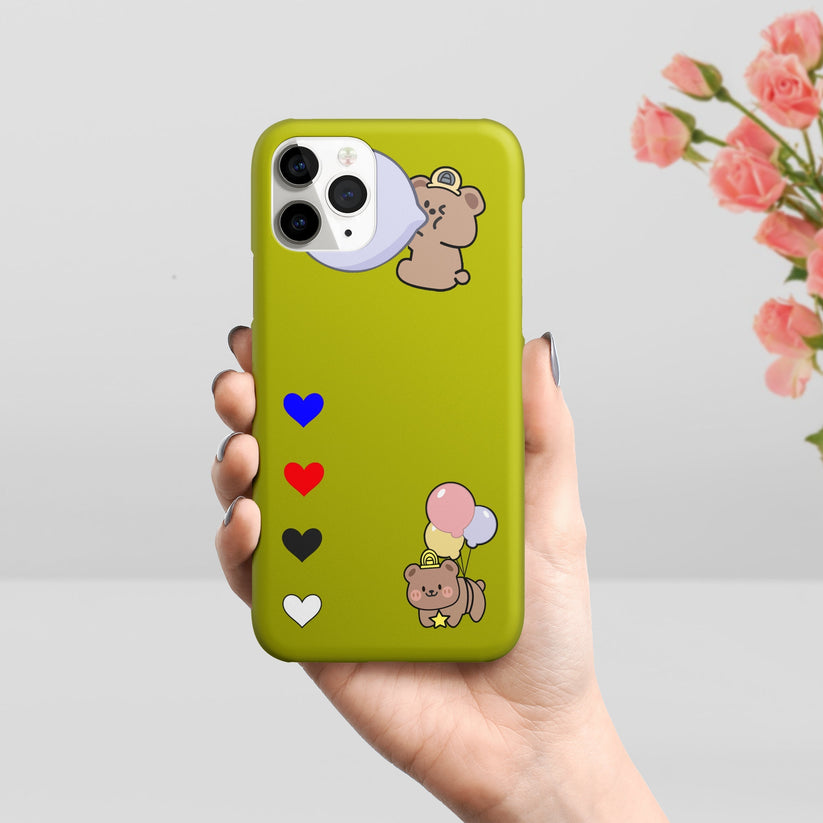 Personalized Bear Slim Mobile Case Cover Color Green For Realme/Narzo