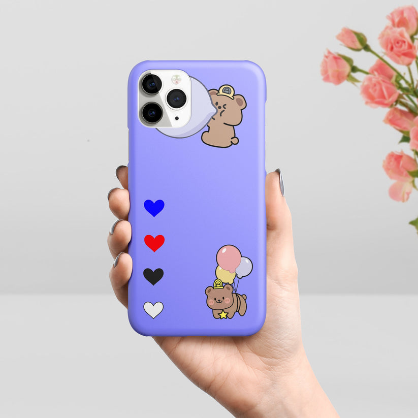 Personalized Bear Slim Mobile Case Cover Color Purple For Realme/Narzo