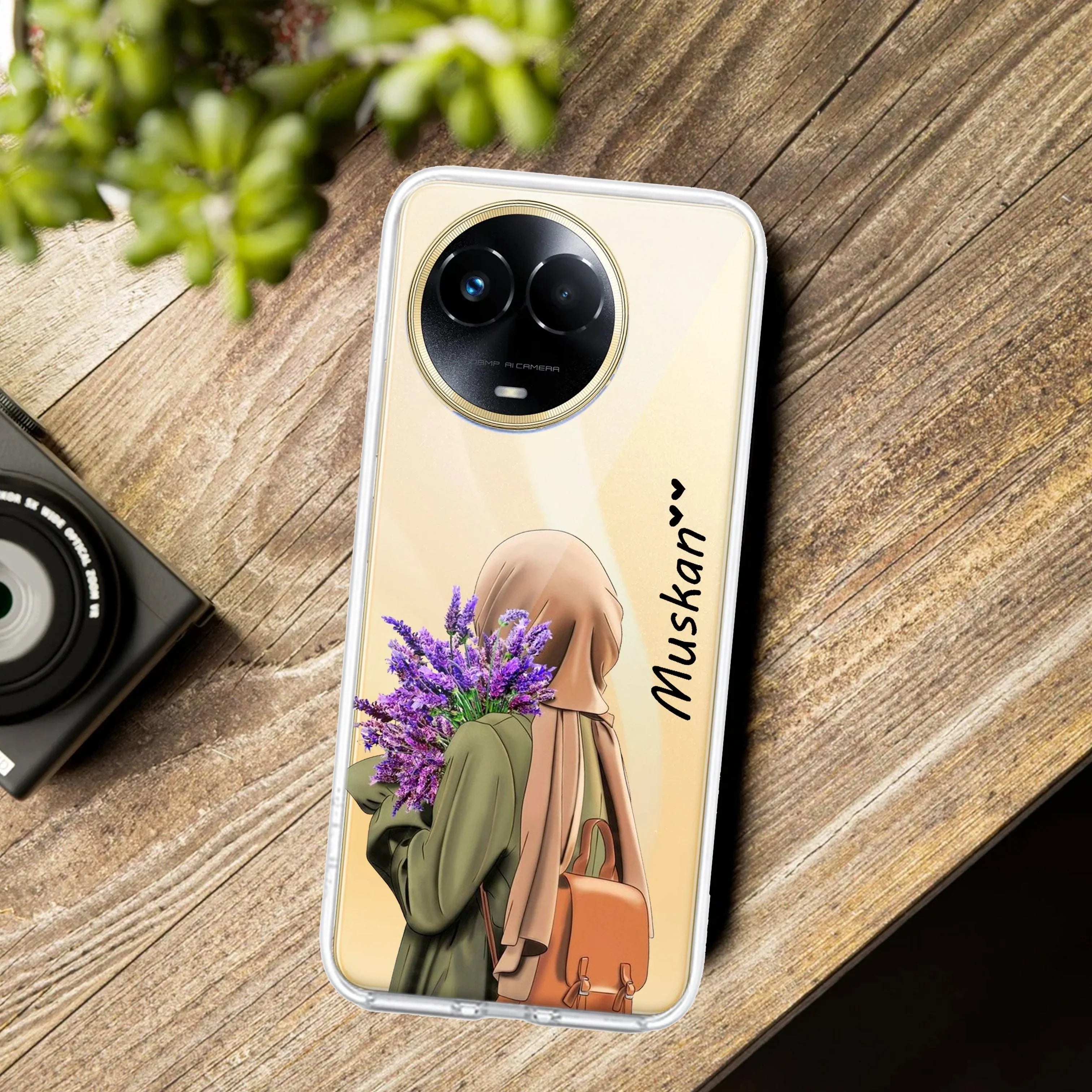 Personalized Hijab Girl Transparent Silicon Case For Realme Narzo 60X /  Realme 11X