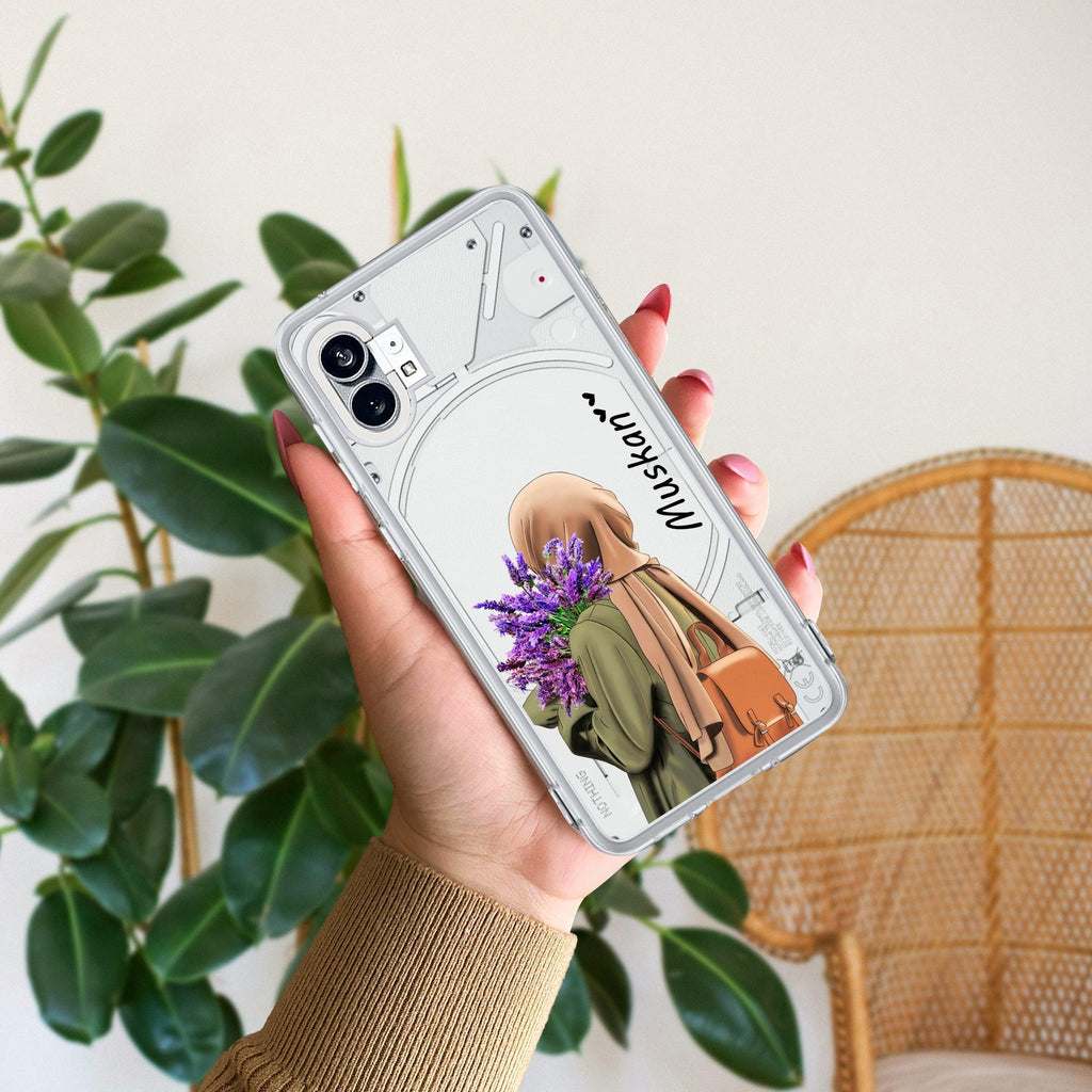 Personalized Hijab Girl Transparent Silicon Case For Nothing - ShopOnCliQ