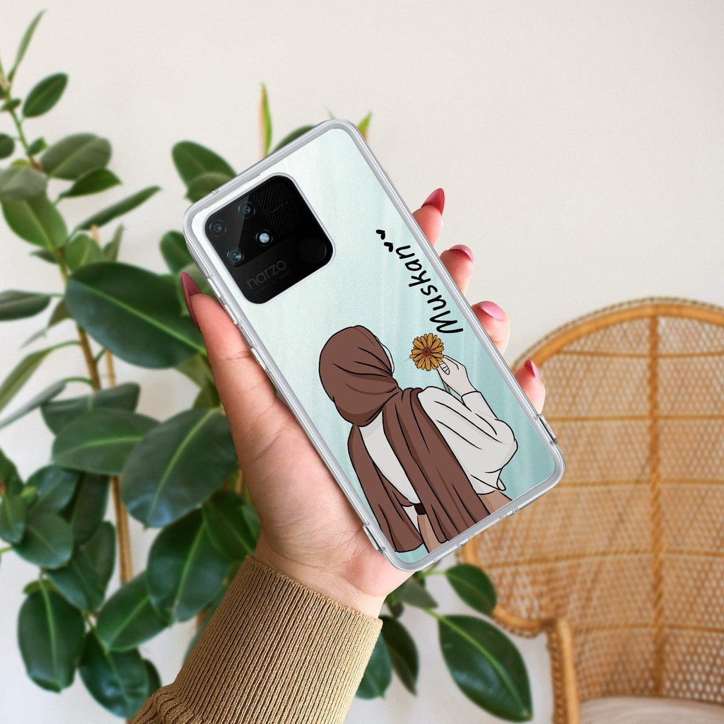 Personalized Hijab Girl Transparent Silicon Case V2 For Realme C35 / Realme Narzo 50A Prime