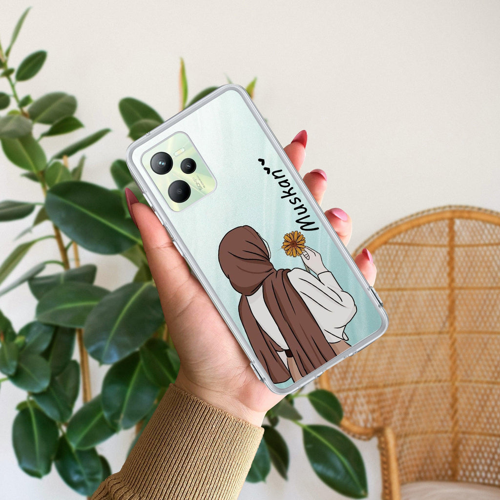 Personalized Hijab Girl Transparent Silicon Case V2 For Realme C35 / Realme Narzo 50A Prime