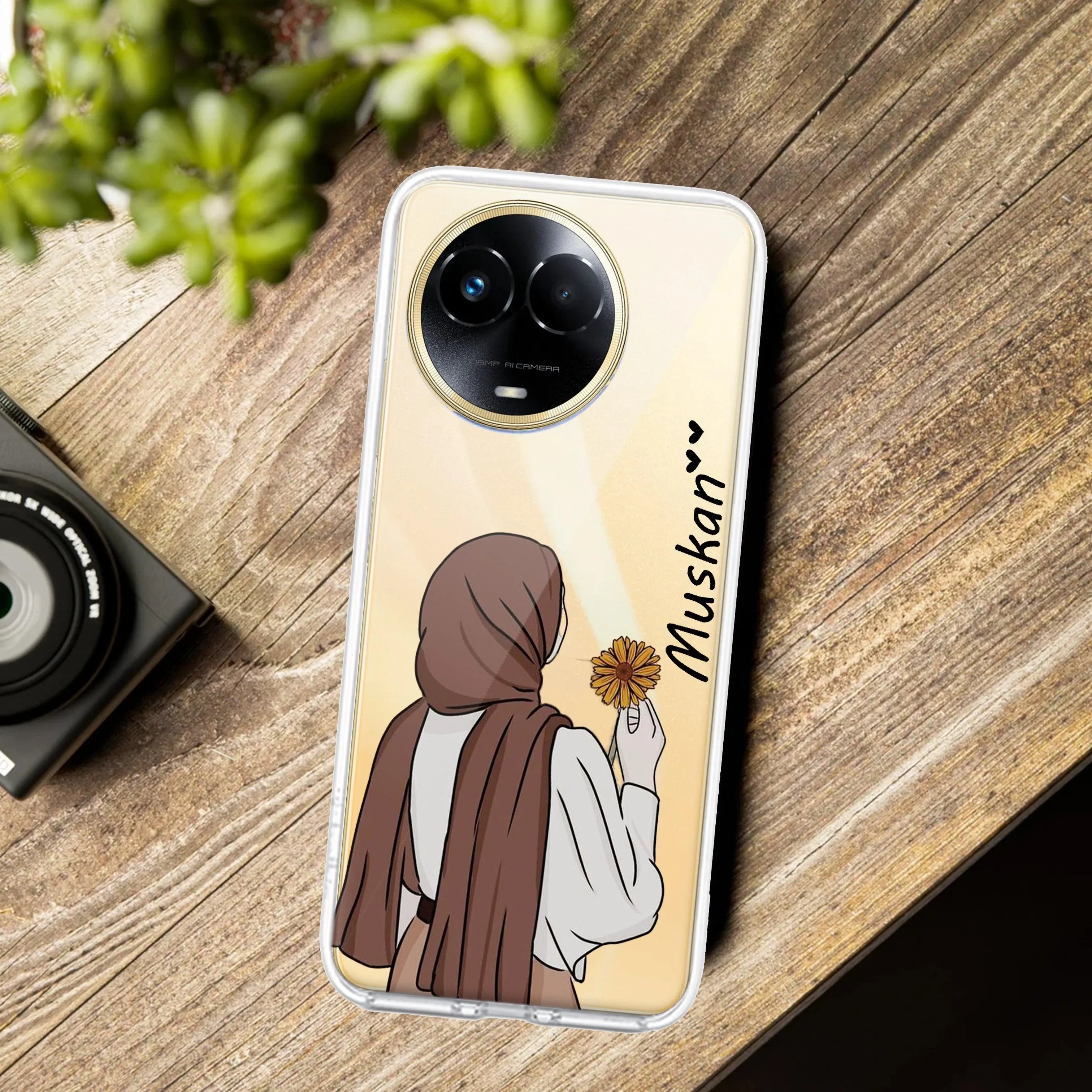 Personalized Hijab Girl Transparent Silicon Case V2 For Realme Narzo 30A / Realme C12 / Realme Narzo 20