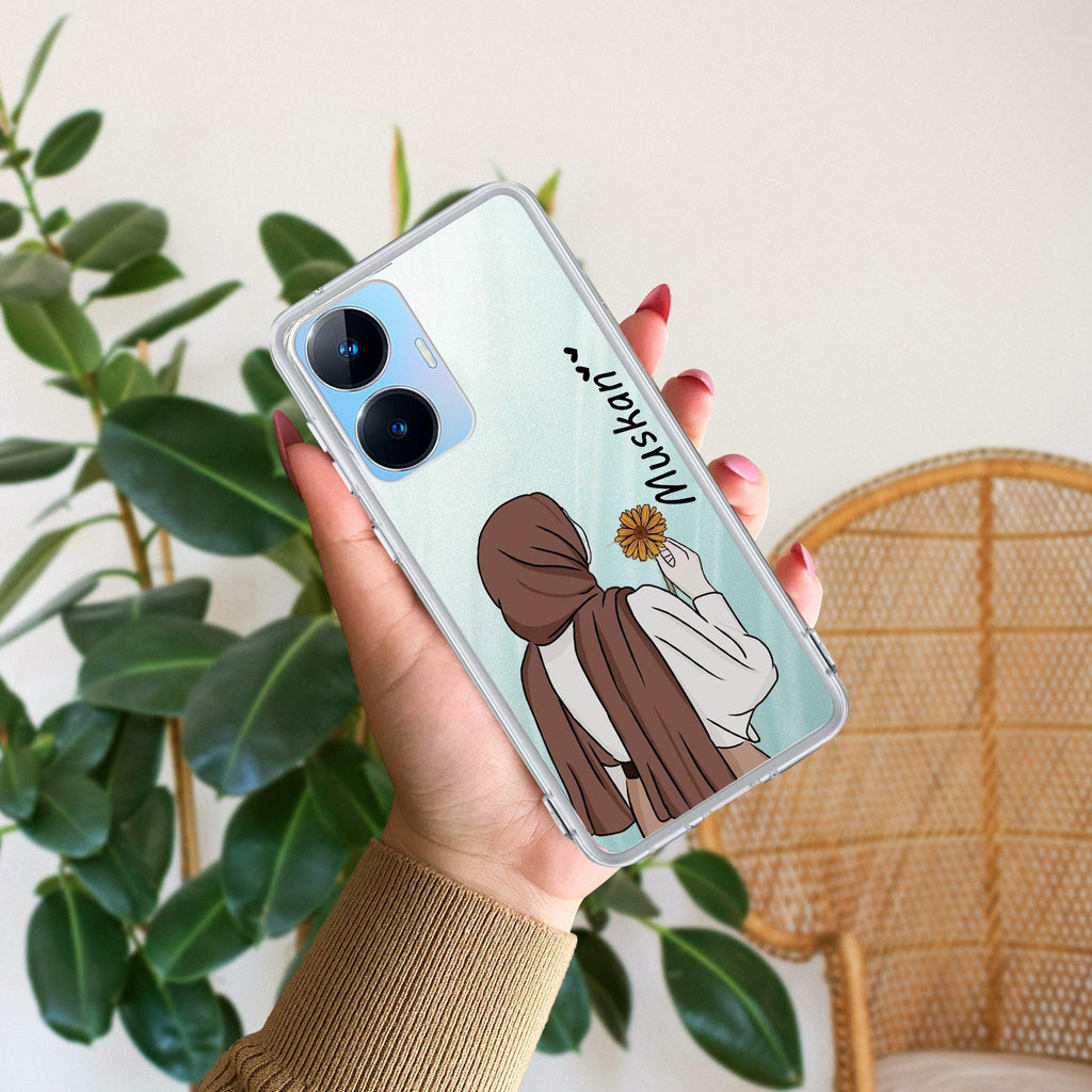 Personalized Hijab Girl Transparent Silicon Case V2 For Realme C55