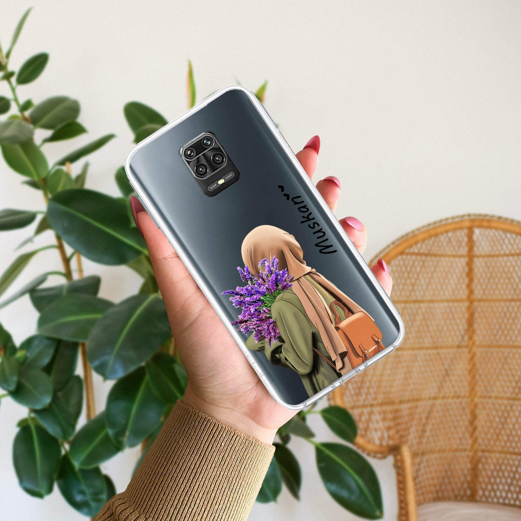Personalized Hijab Girl Transparent Silicon Case For Redmi 9 Prime