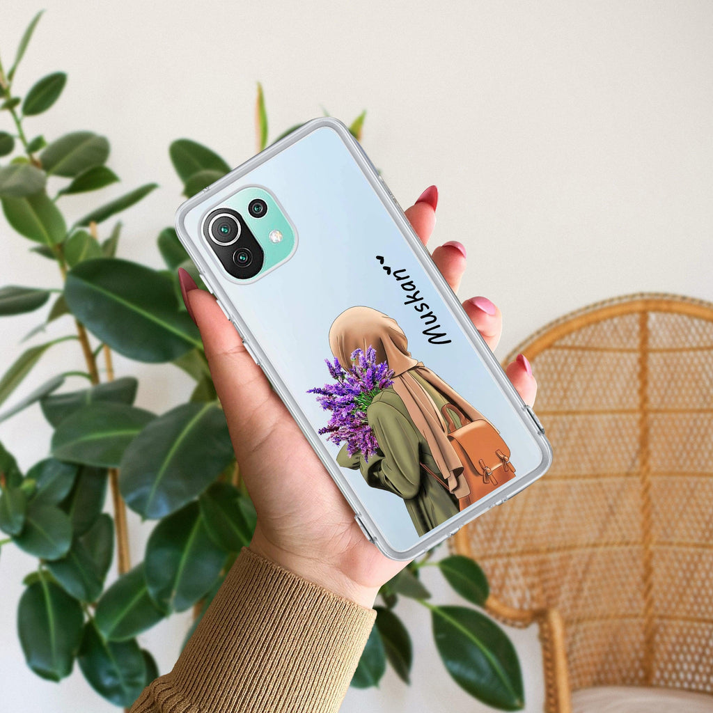 Personalized Hijab Girl Transparent Silicon Case For Redmi Note 12 5G