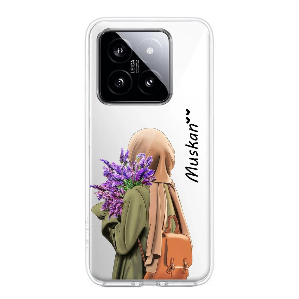 Personalized Hijab Girl Transparent Silicon Case For Xiaomi 14 5G