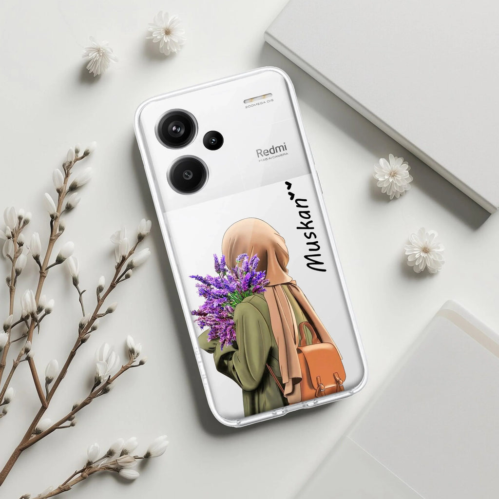 Personalized Hijab Girl Transparent Silicon Case For Redmi Note 11T 5G
